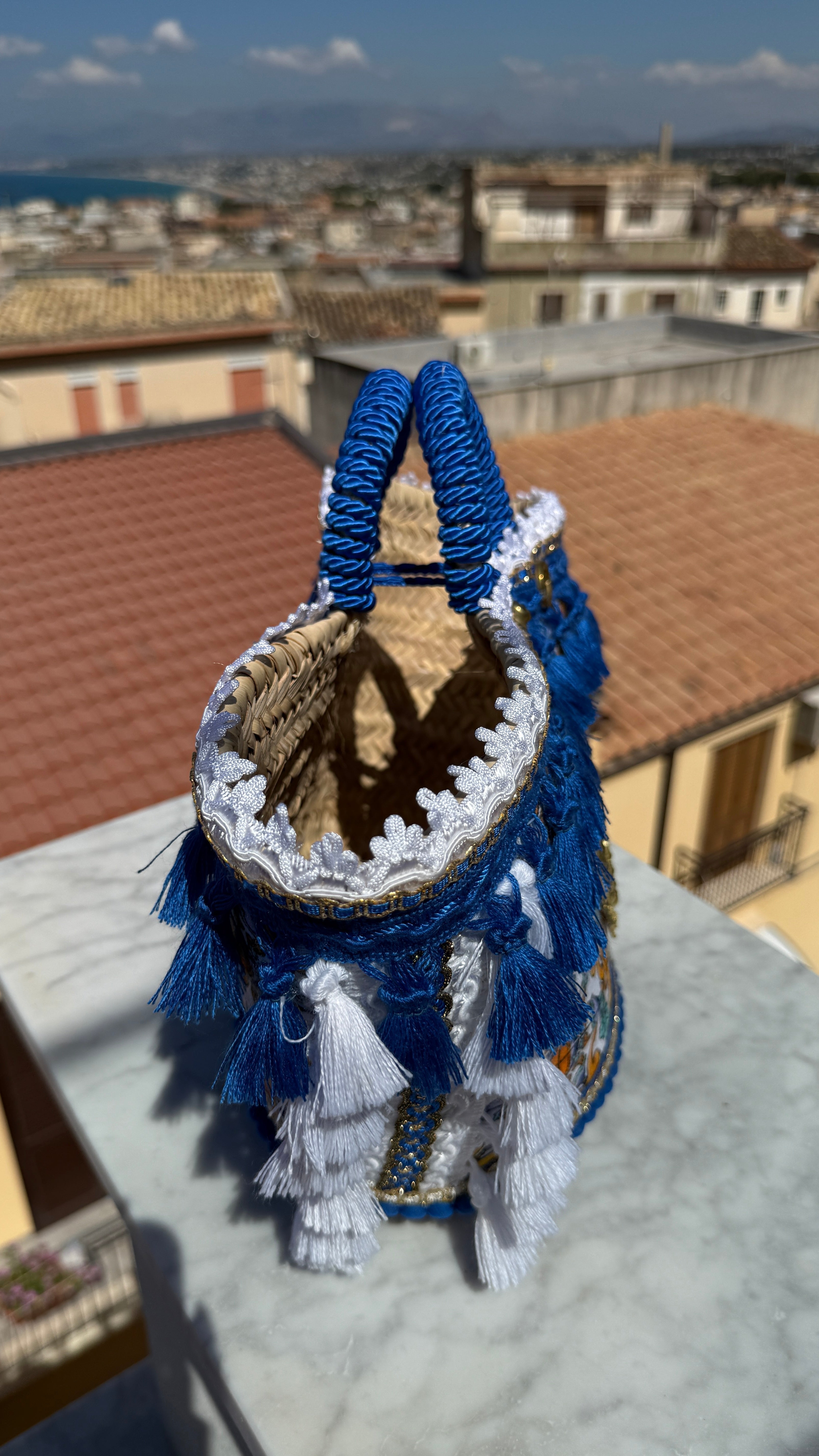 Regina Caltagirone Blue Sicilian Coffa