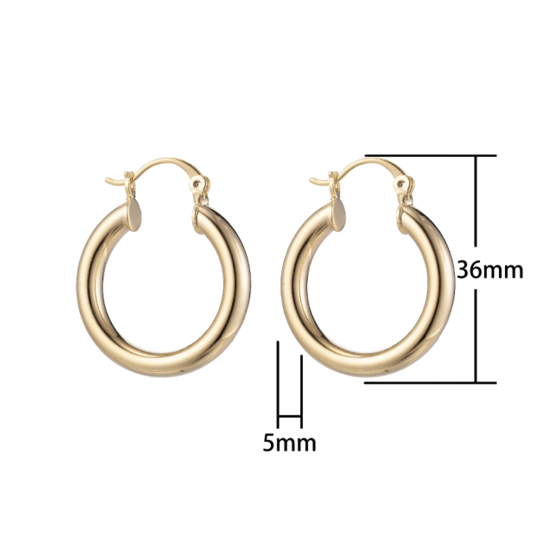 Small Chunky Gold Filled Hoops