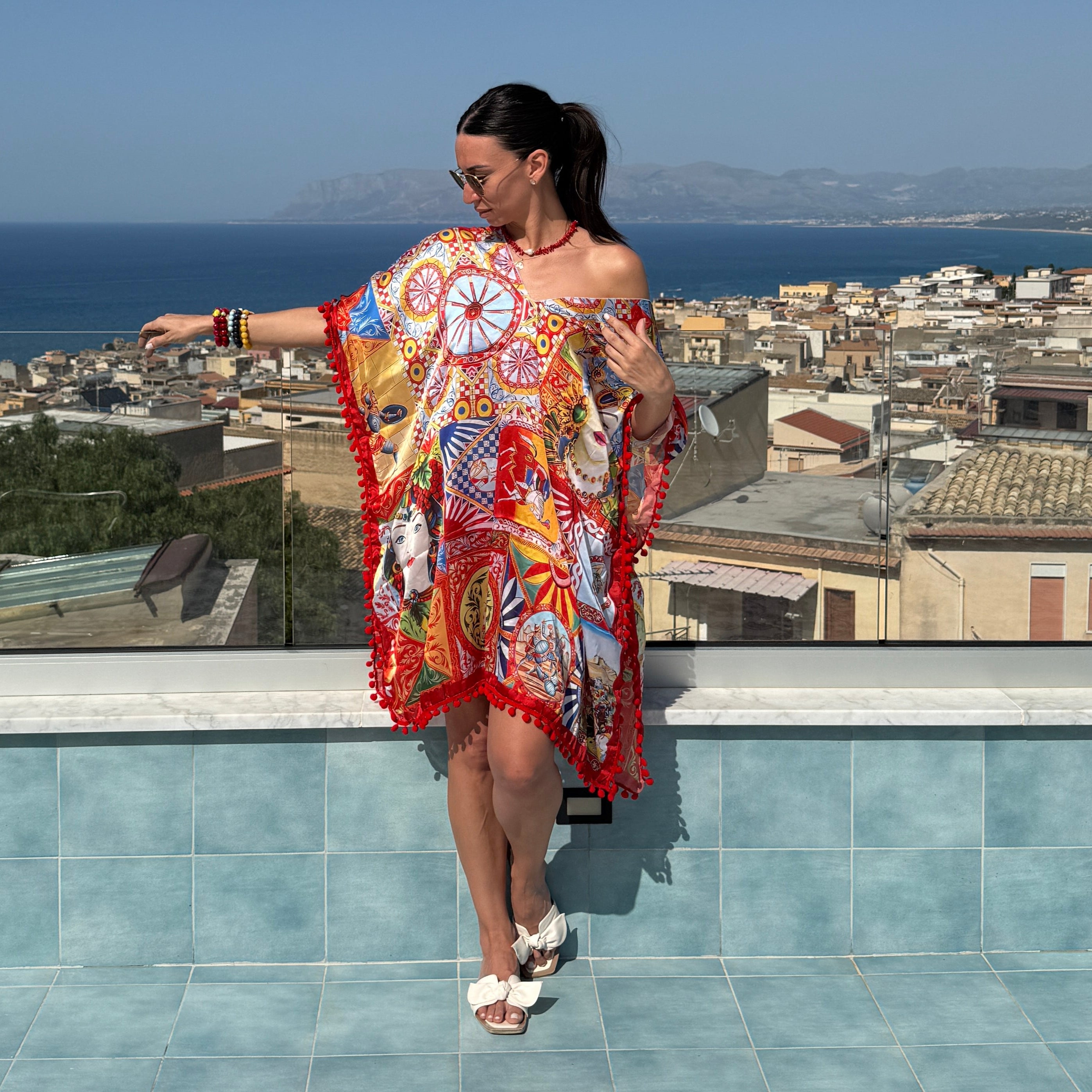 Trinacria Siciliana Foulard Dress - Dolce Vita Chic