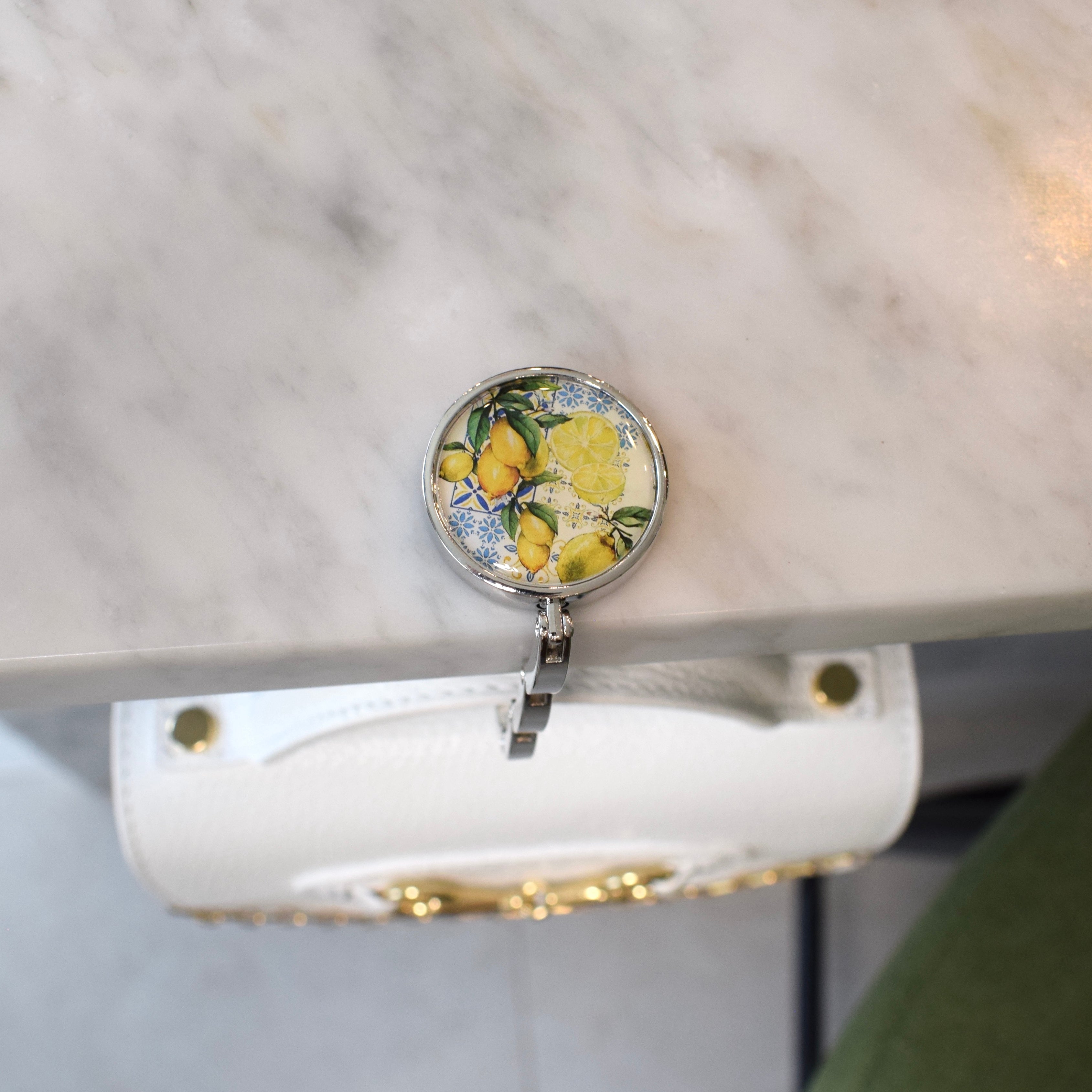 Foldable Lemon Maiolica Purse Hook