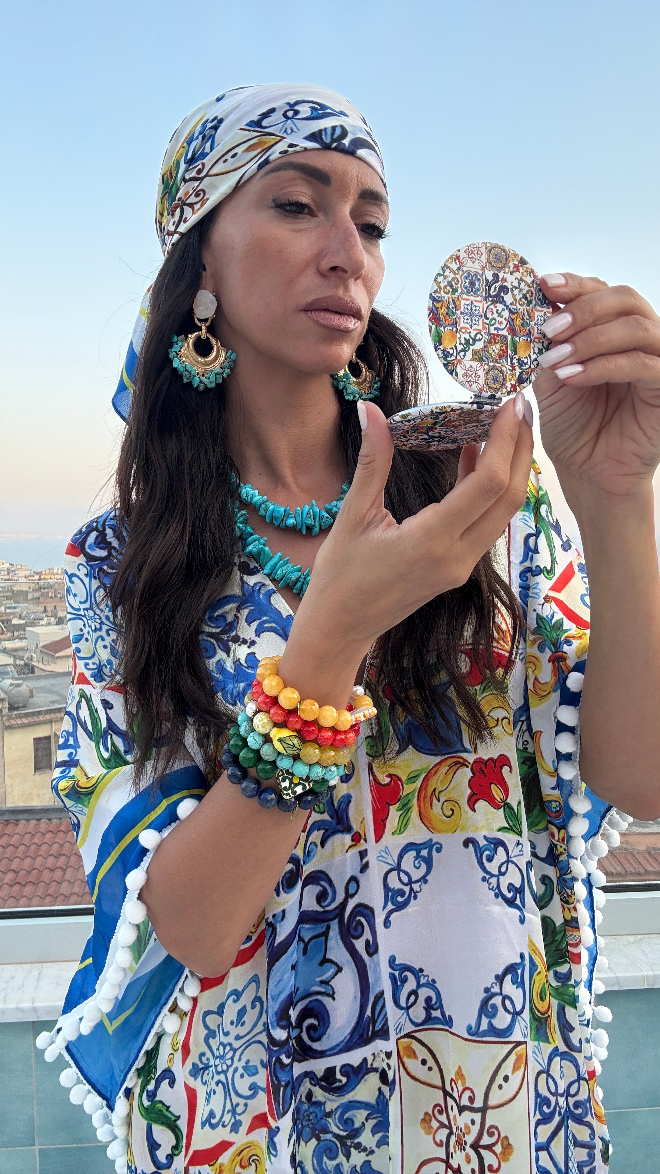 Maiolica Foulard Dress - Dolce Vita Chic - Oriana Lamarca LLC