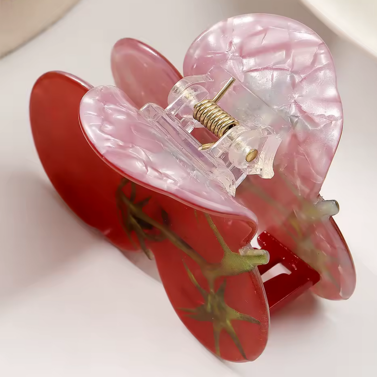 Tomato Acrylic Hair Clip