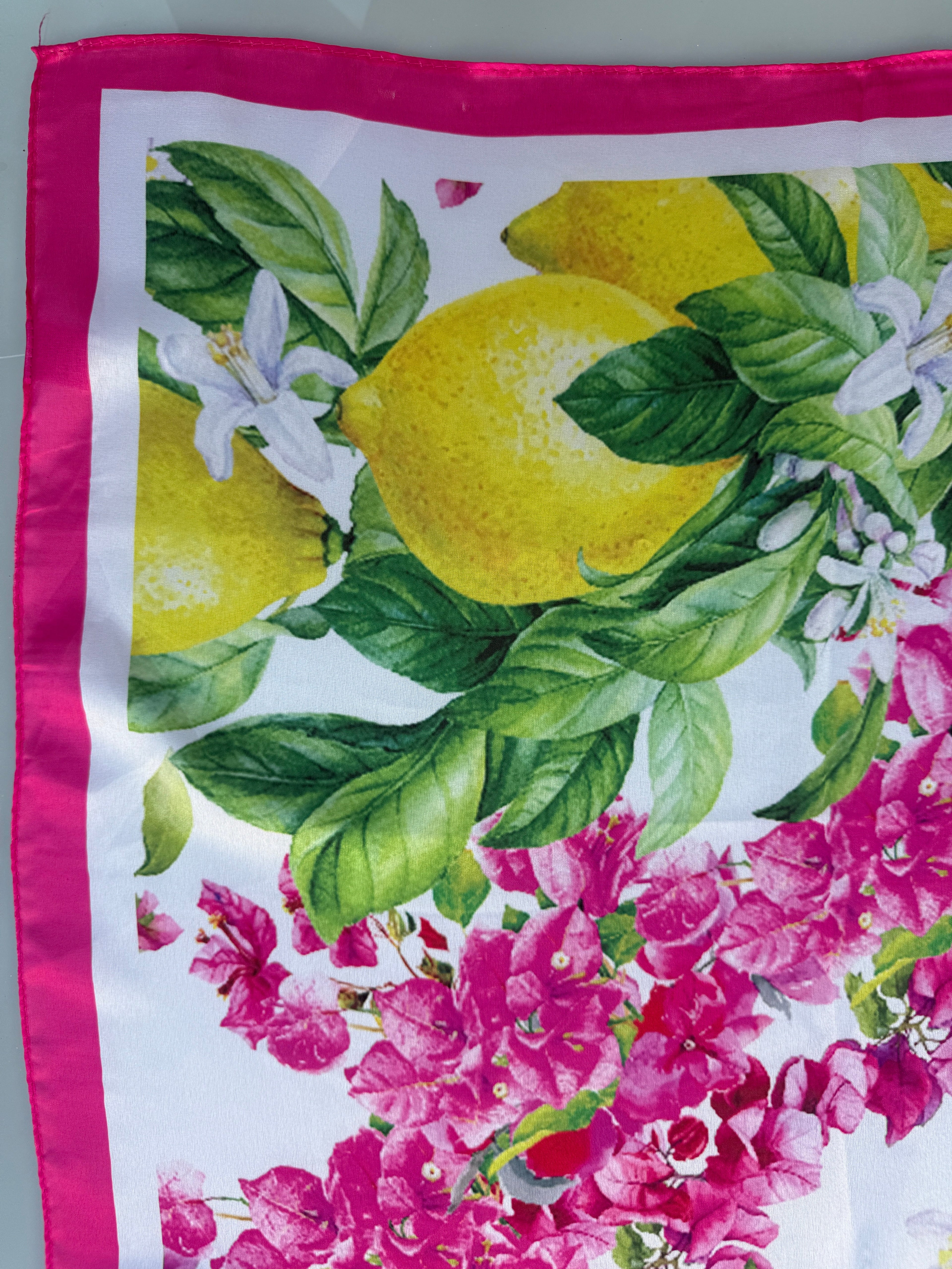 Pink Lemon Bloom Foulard - Dolce Vita Chic - Oriana Lamarca LLC