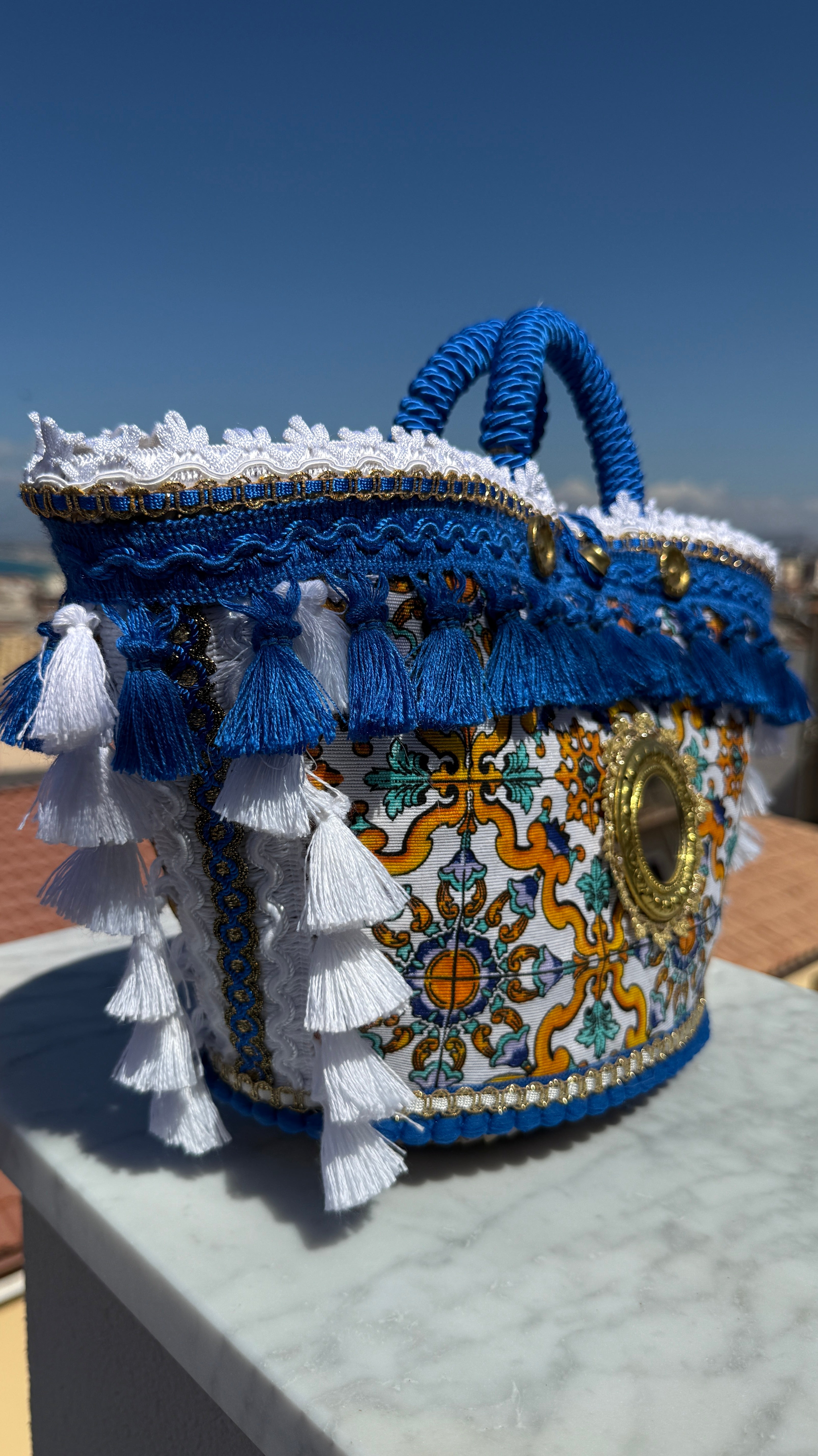 Regina Caltagirone Blue Sicilian Coffa