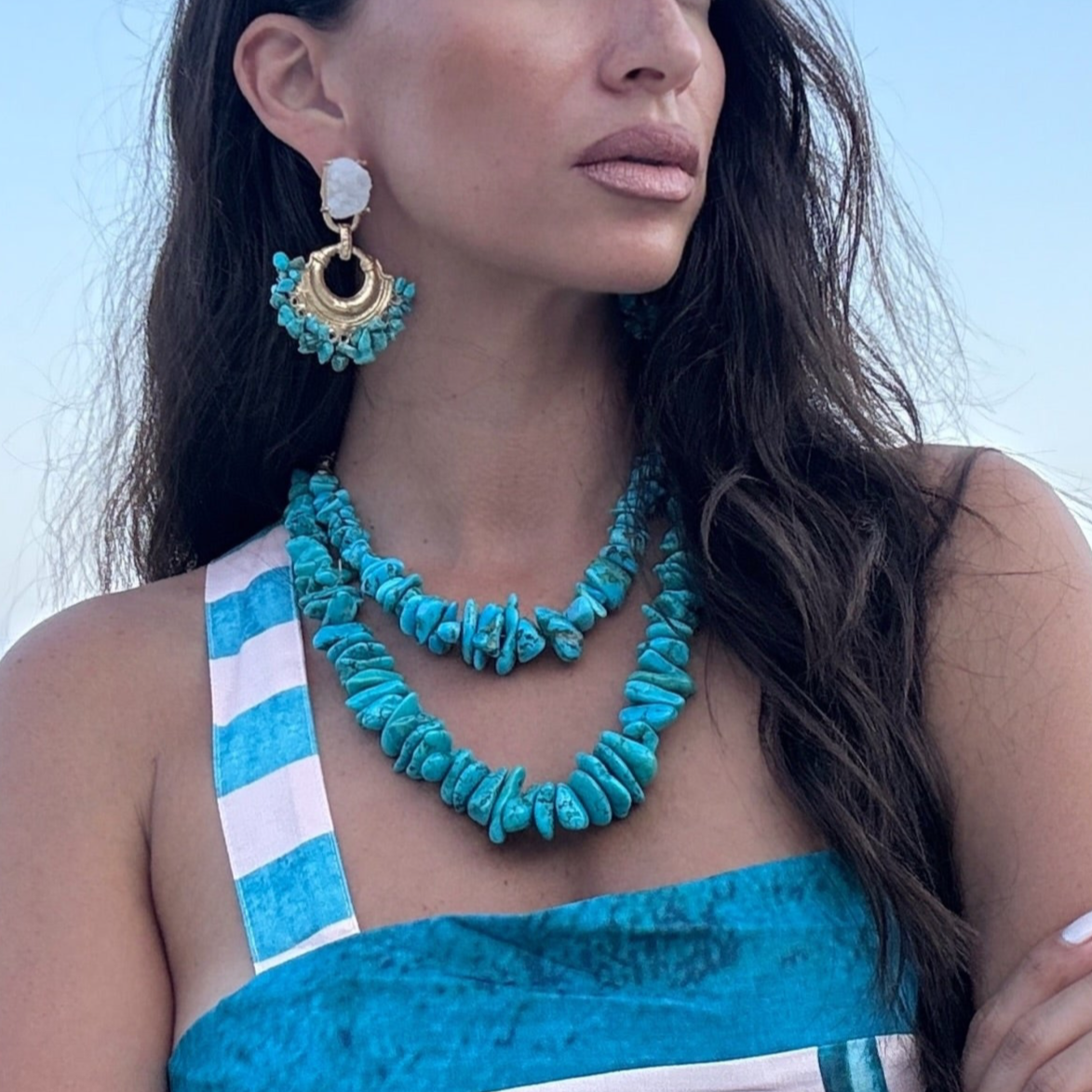 Isola Blu Turquoise Slices Necklace