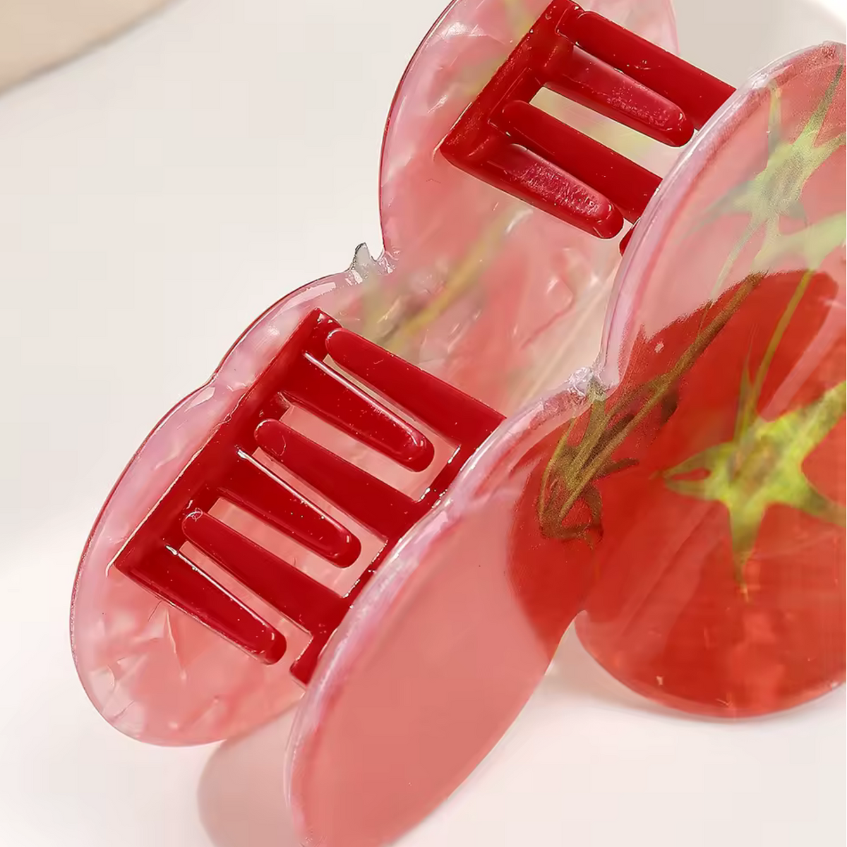 Tomato Acrylic Hair Clip