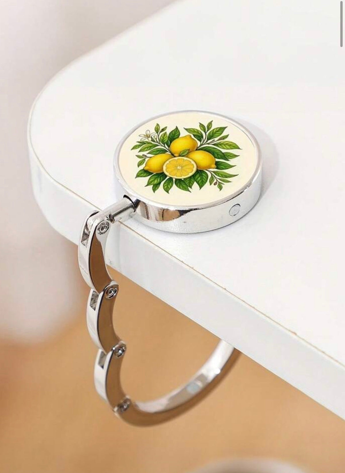 Foldable Lemon Maiolica Purse Hook