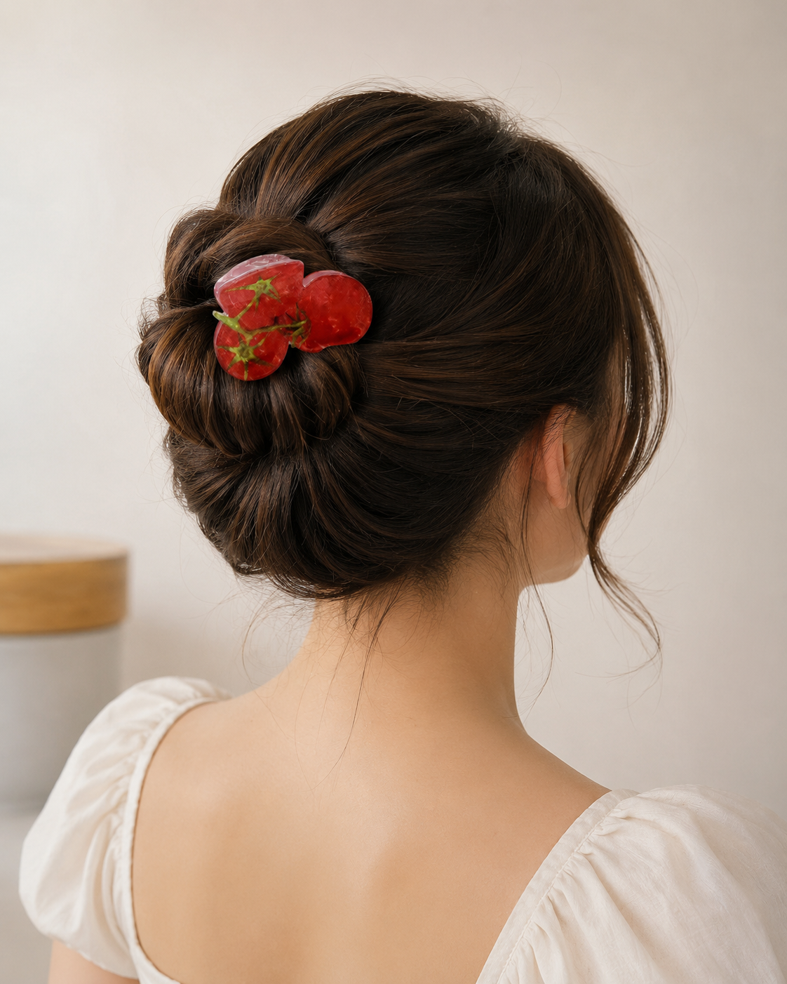 Tomato Acrylic Hair Clip