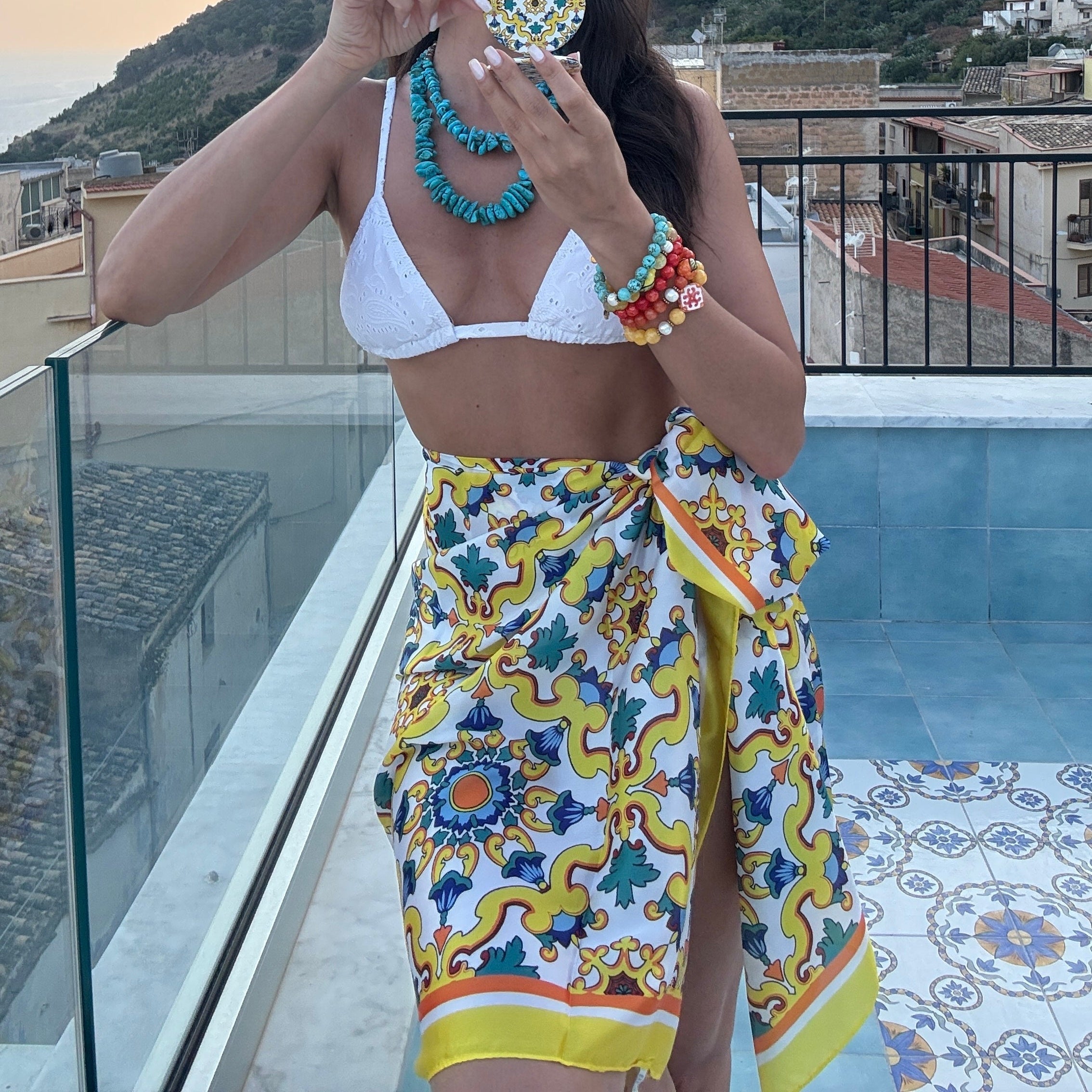 Sicilian Scroll Foulard - Dolce Vita Chic