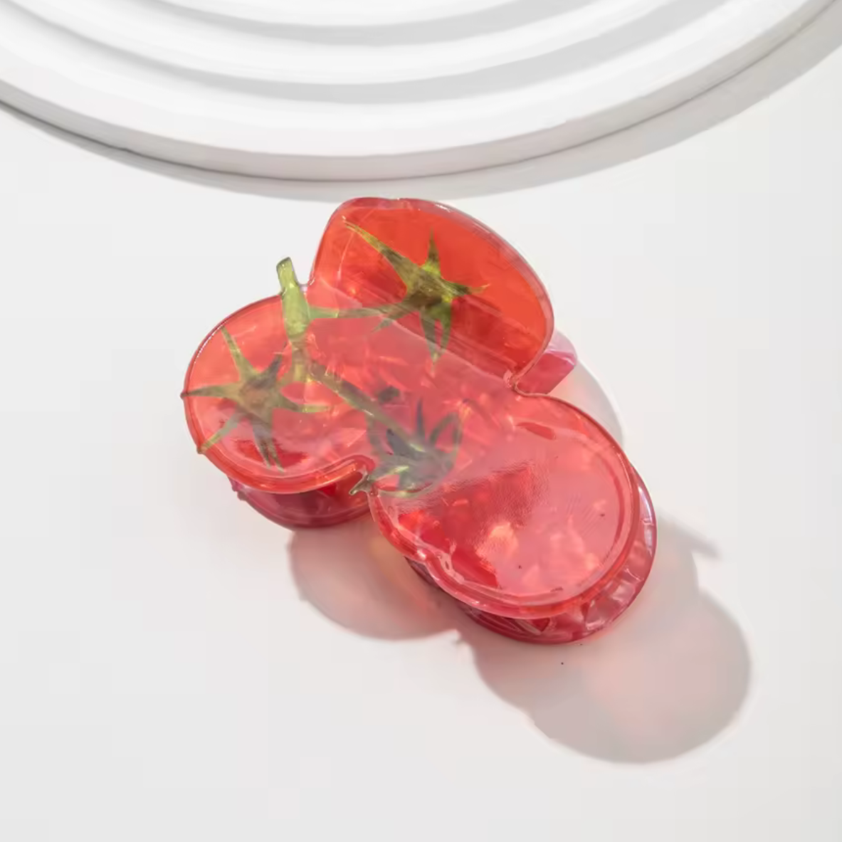 Tomato Acrylic Hair Clip
