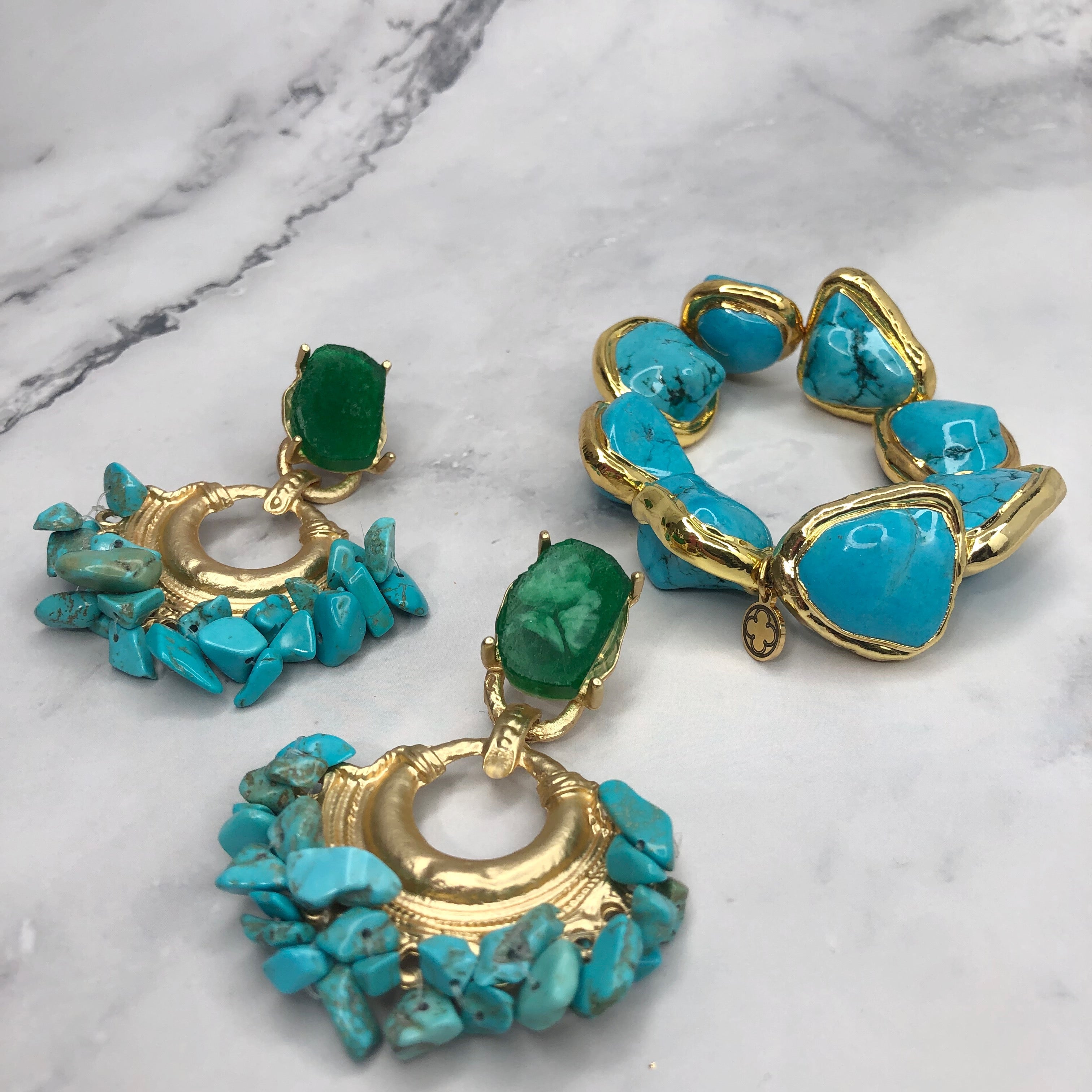 Turquoise Bezel Nugget - Oriana Lamarca LLC