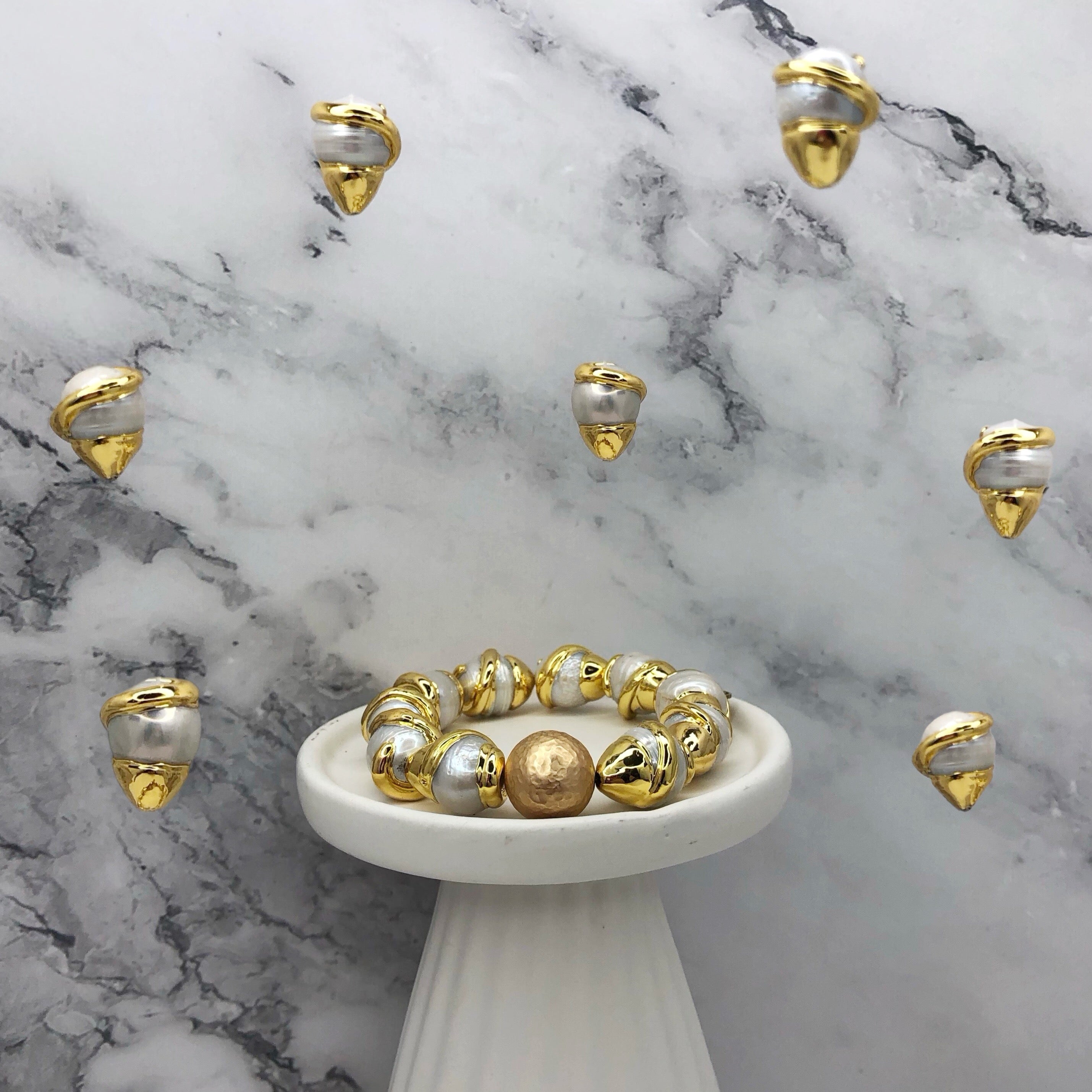 Pearl Bezel Bracelet - Oriana Lamarca LLC