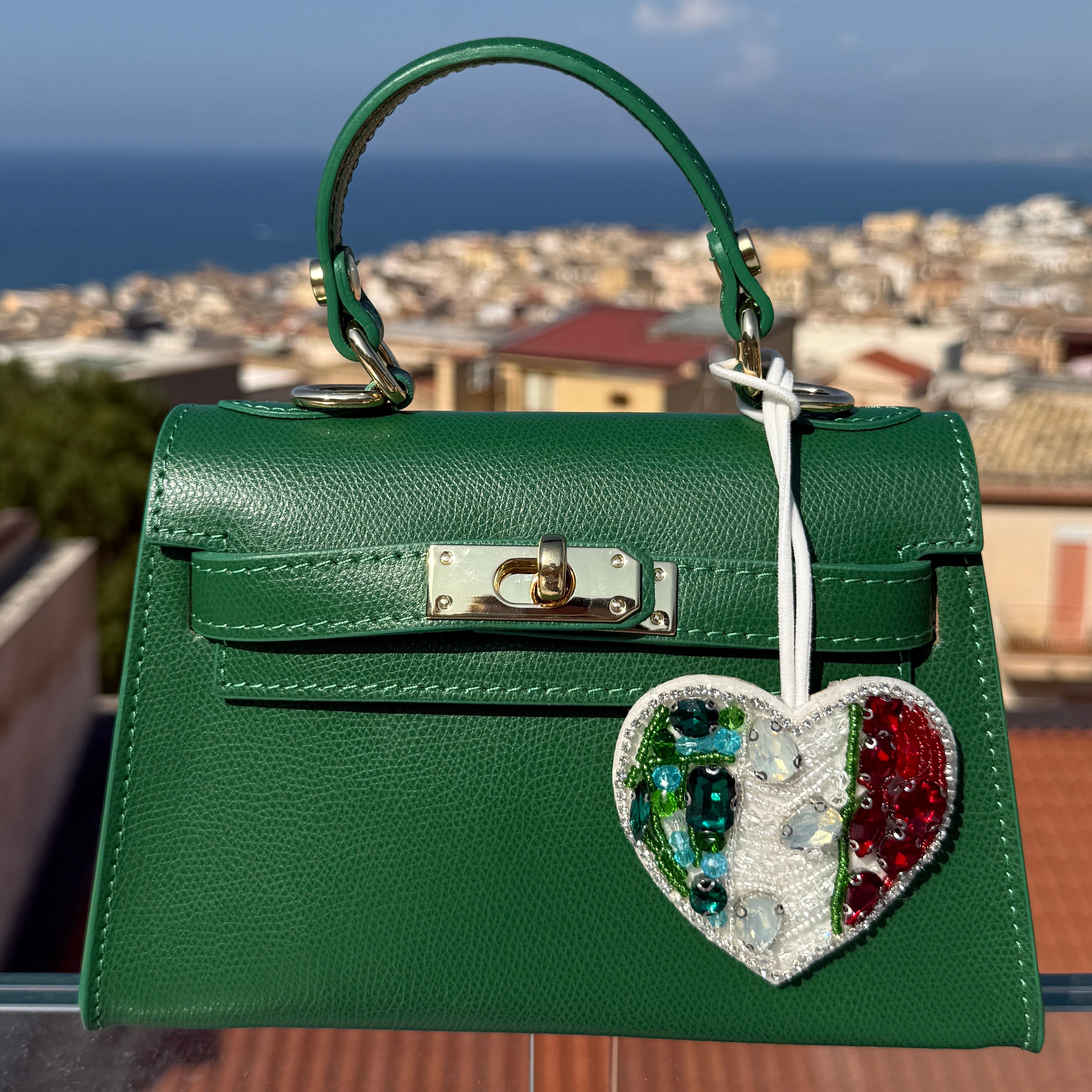 Viva Italia Flag Beaded Bag Charm - Oriana Lamarca LLC