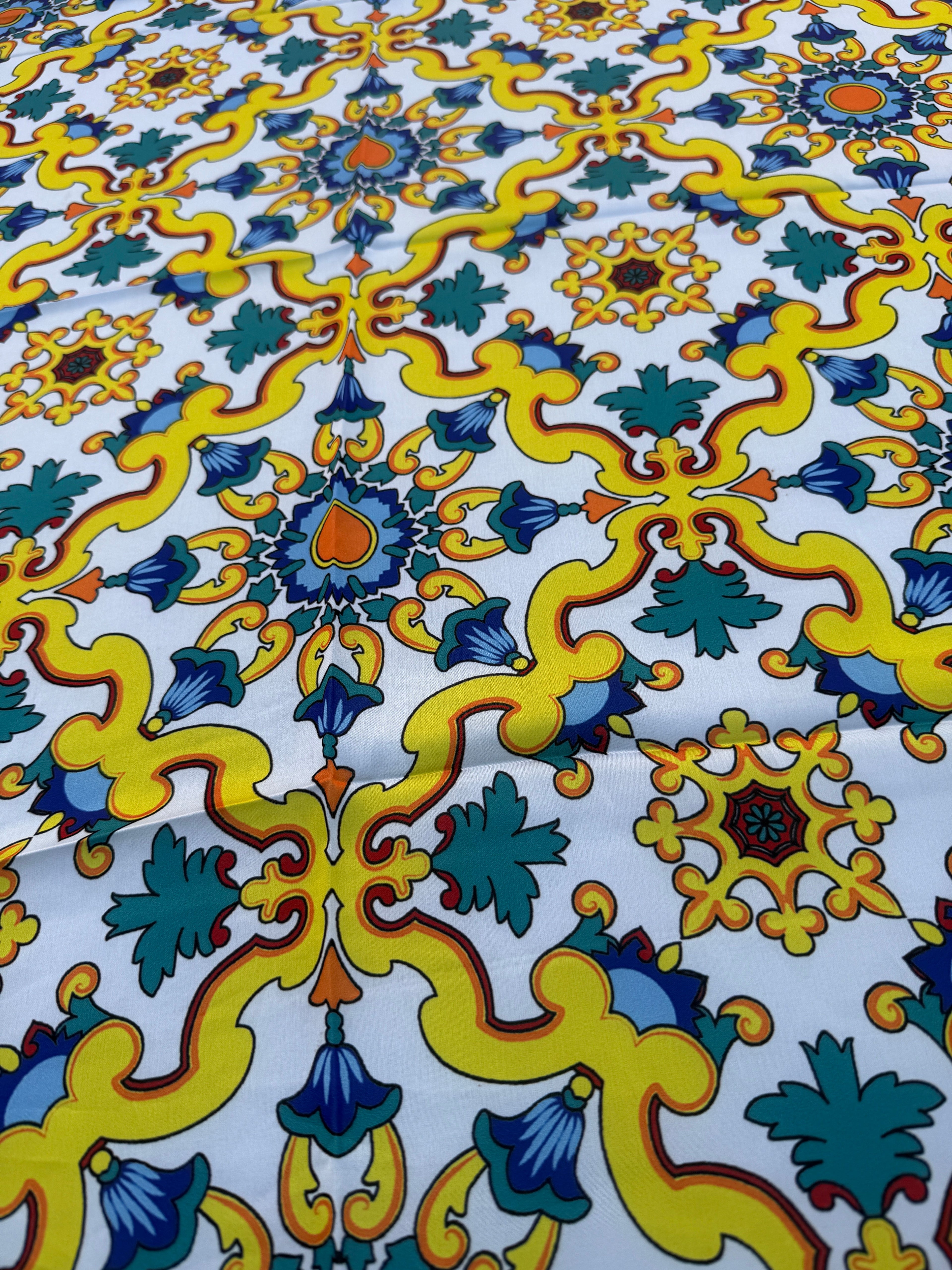 Sicilian Scroll Foulard - Dolce Vita Chic