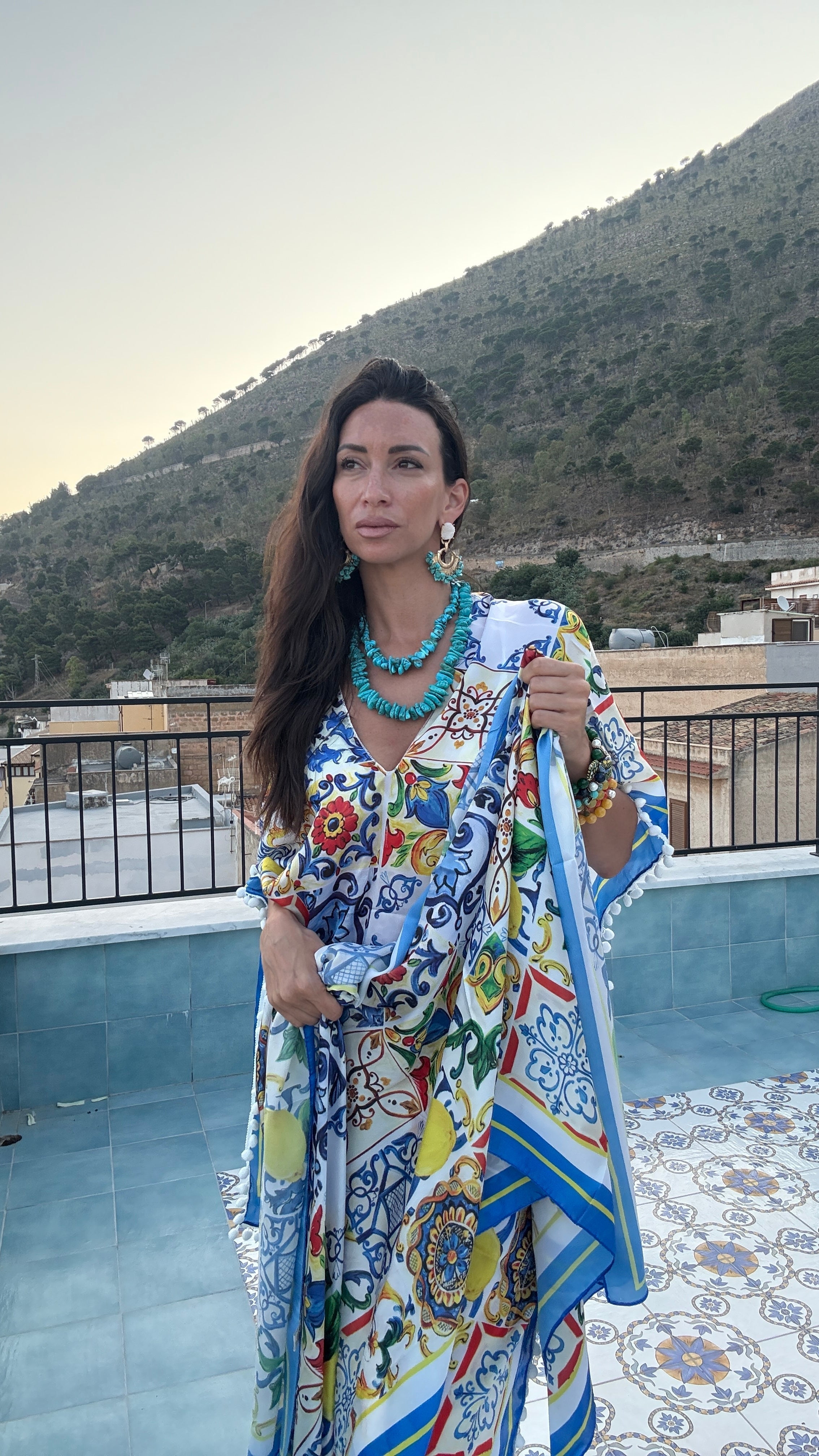 Maiolica Foulard Dress - Dolce Vita Chic - Oriana Lamarca LLC