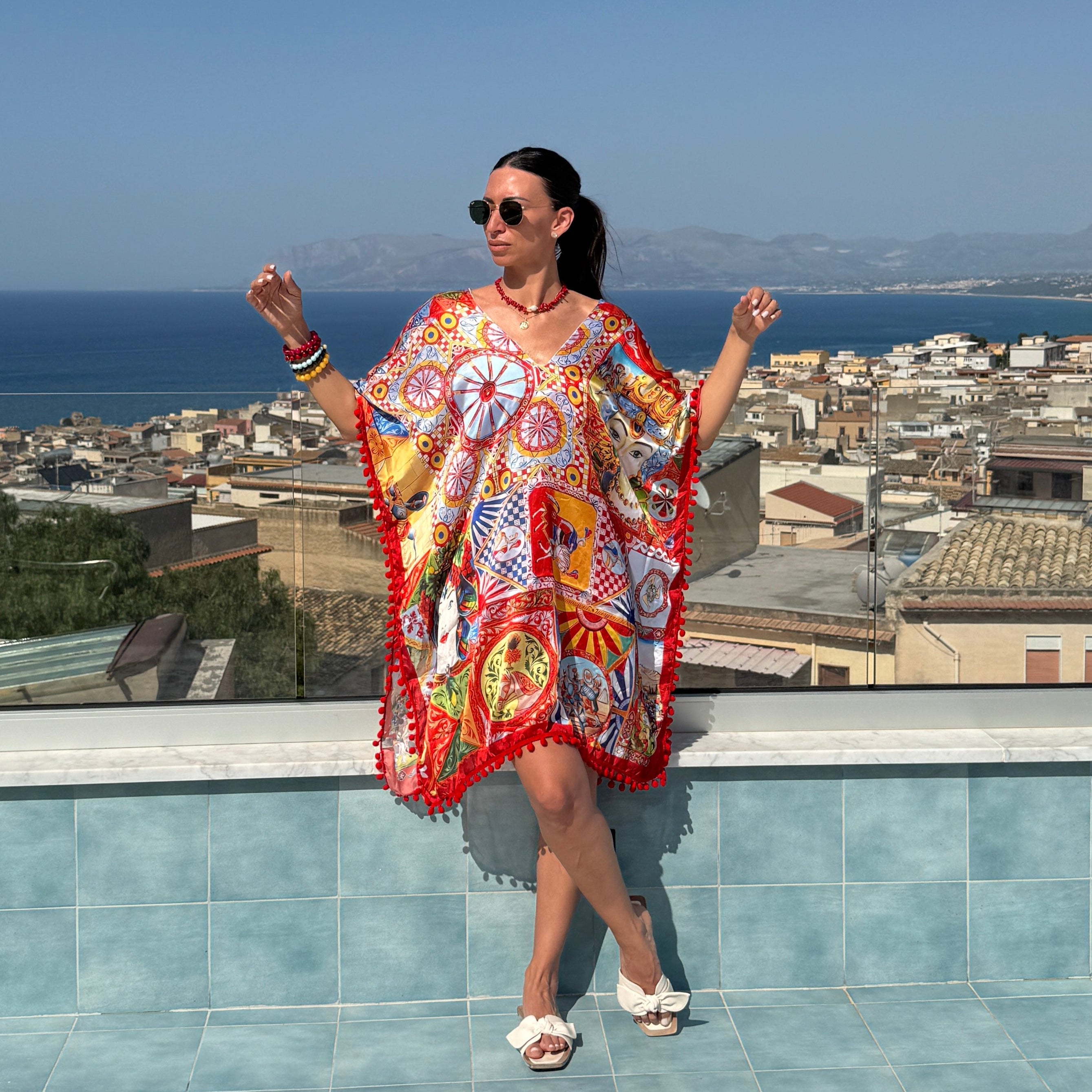 Trinacria Siciliana Foulard Dress - Dolce Vita Chic