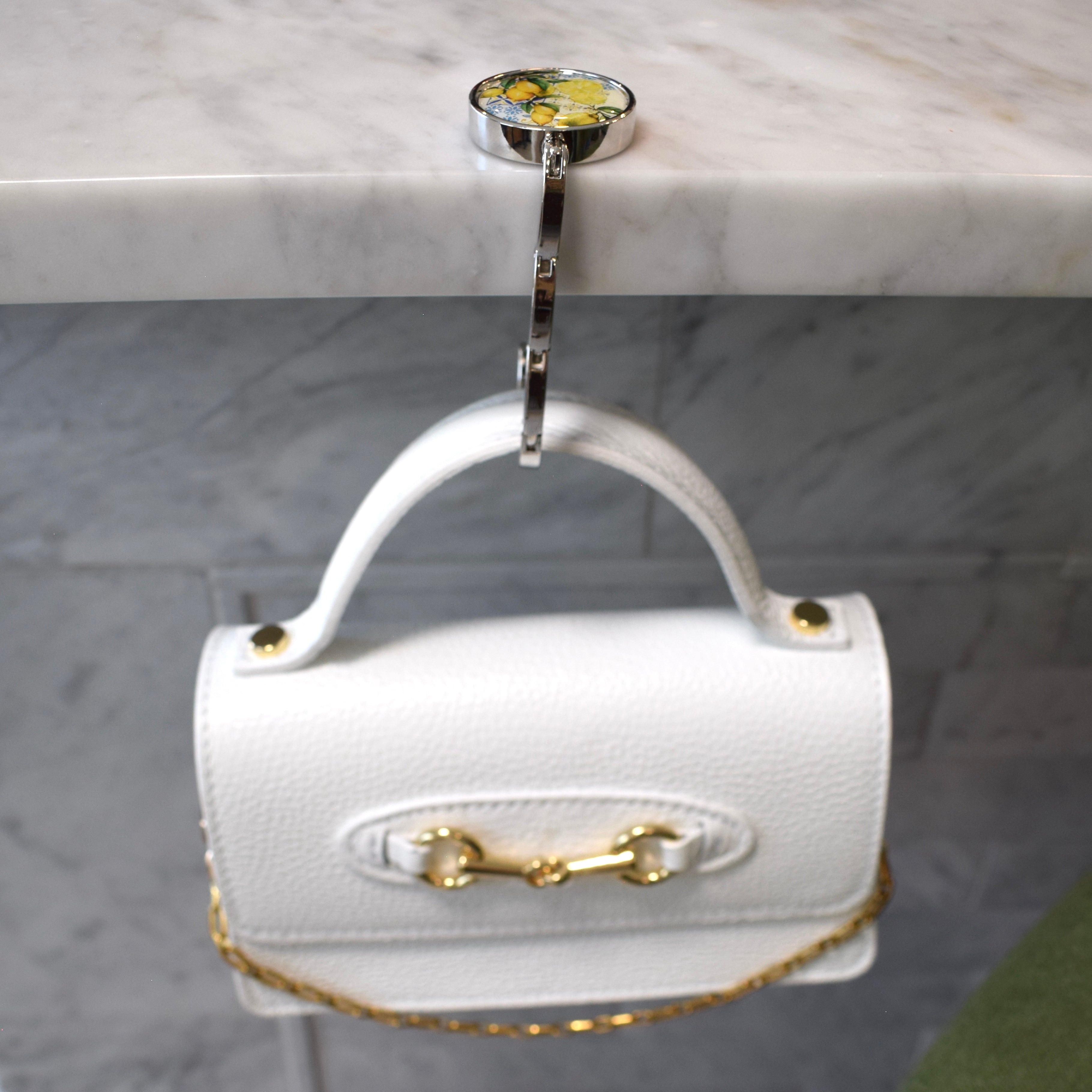 Foldable Lemon Maiolica Purse Hook