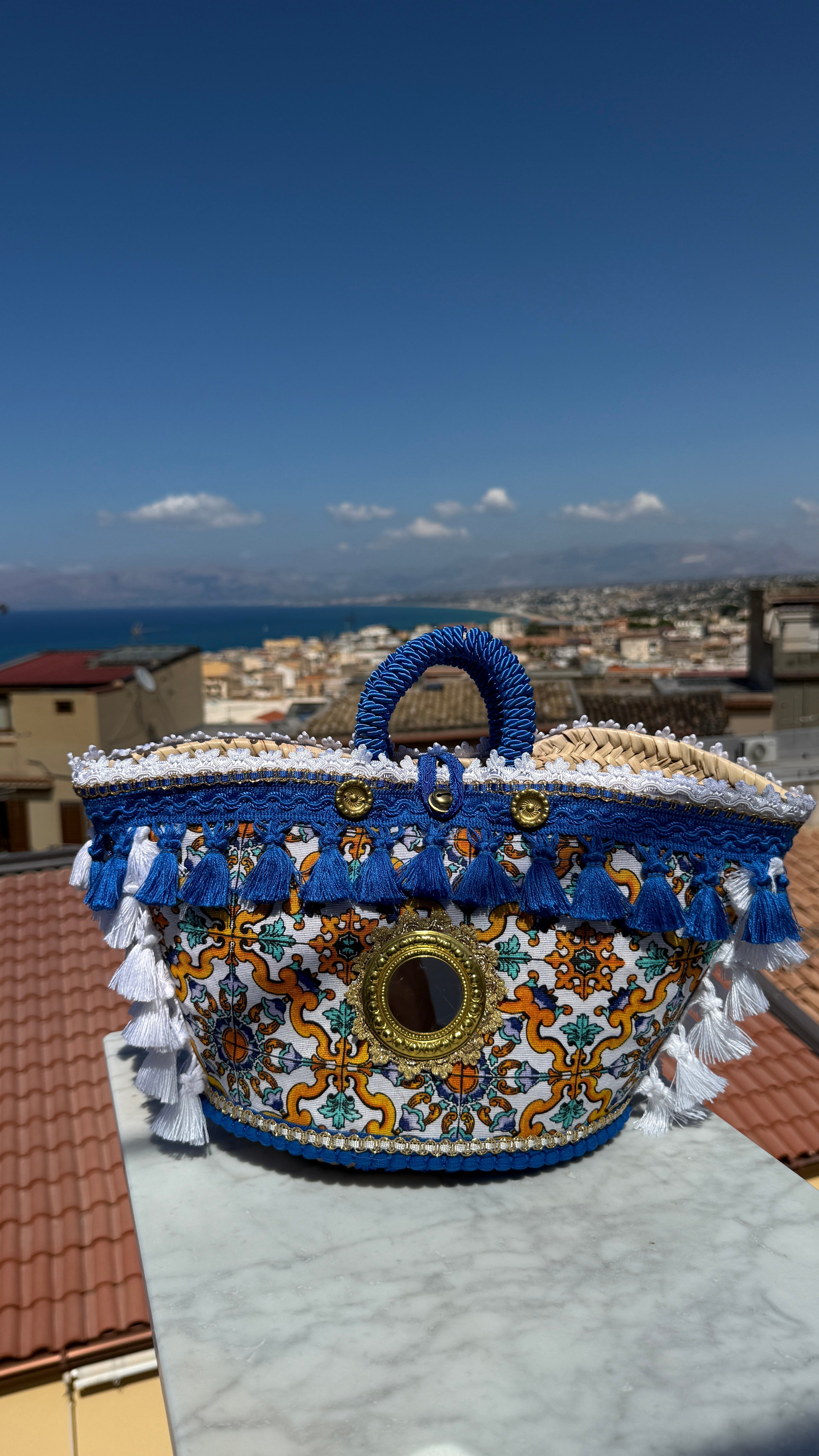 Regina Caltagirone Blue Sicilian Coffa