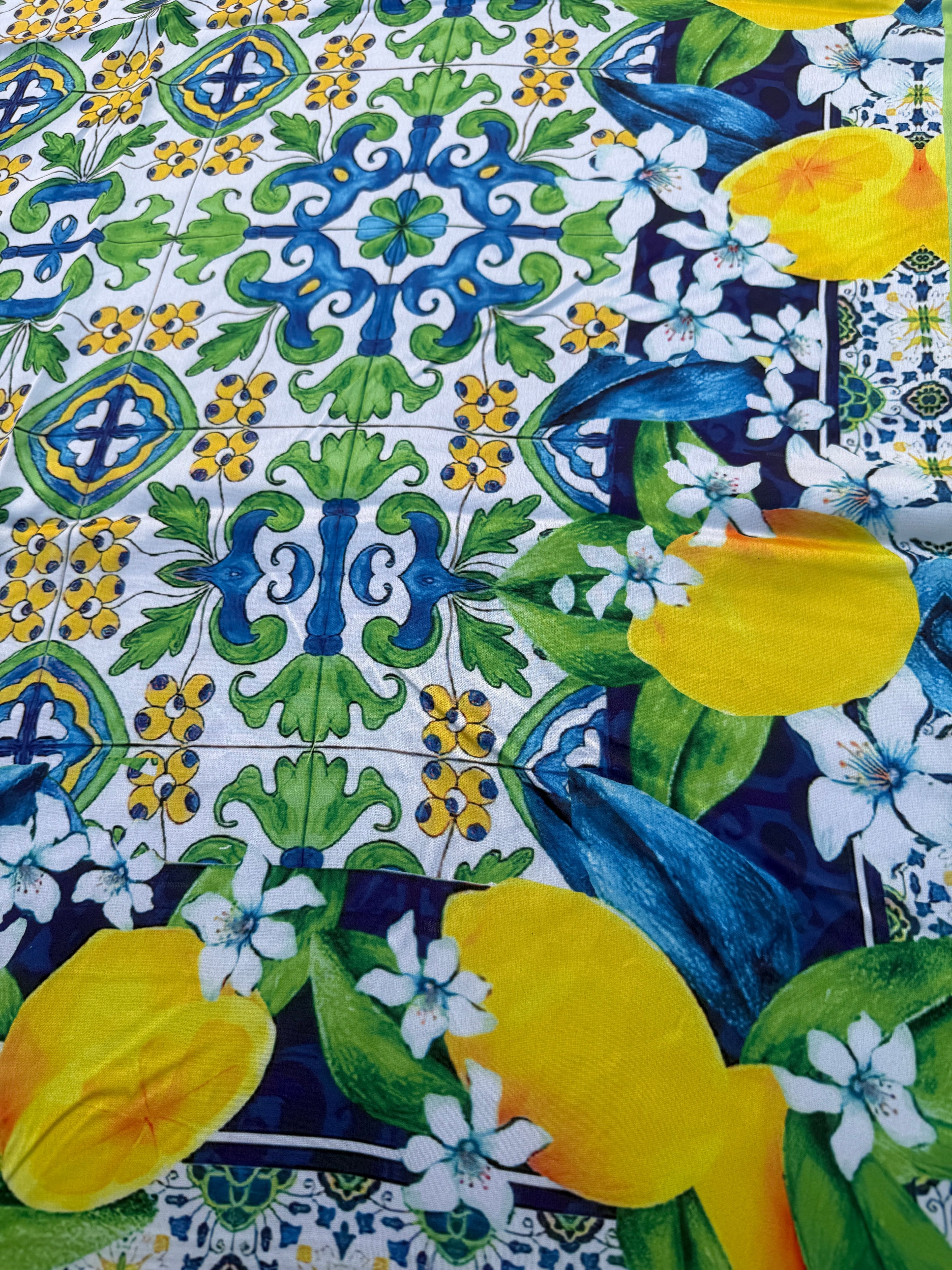 Verde Maiolica Print Foulard- Dolce Vita Chic - Oriana Lamarca LLC