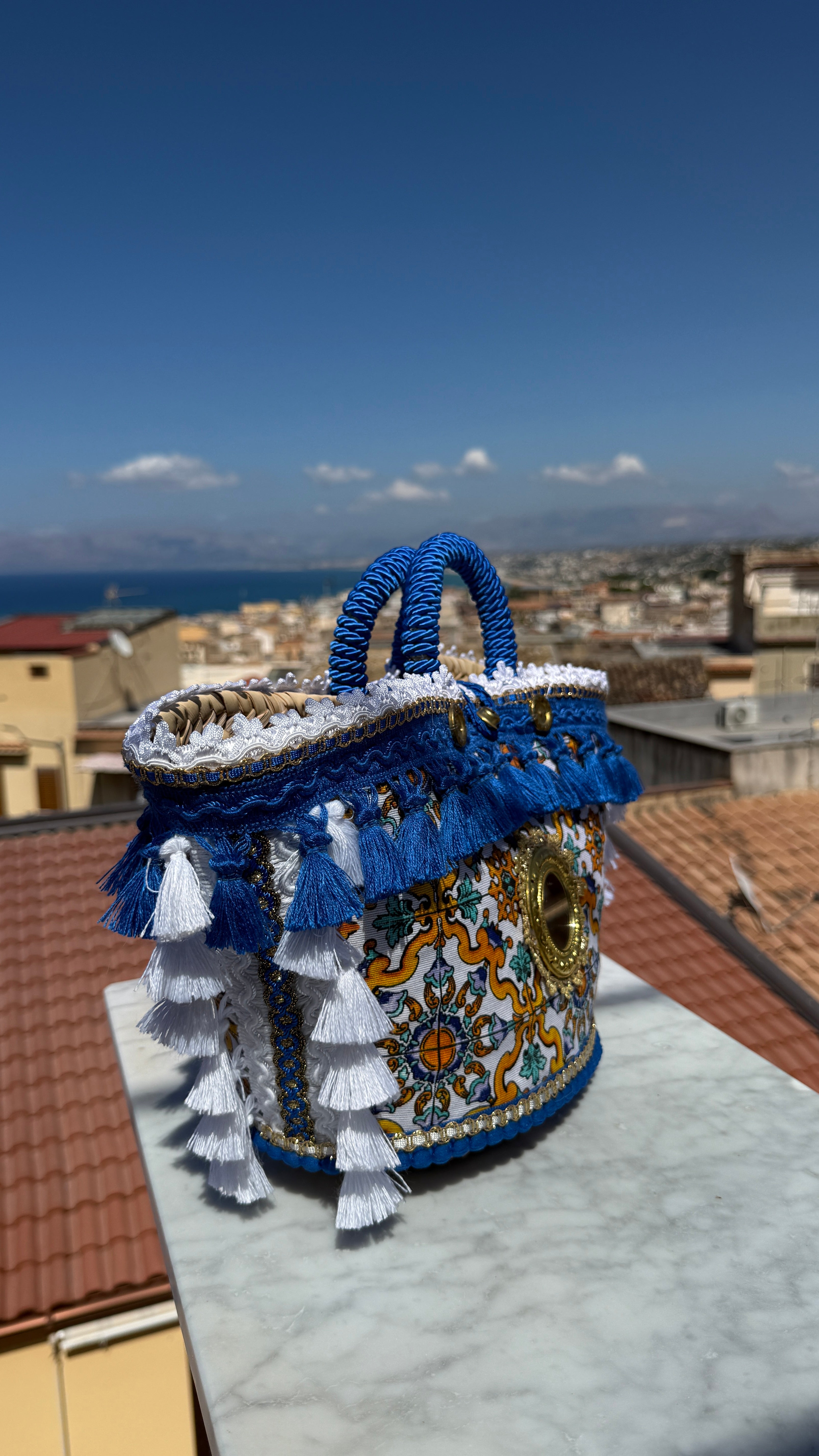 Regina Caltagirone Blue Sicilian Coffa