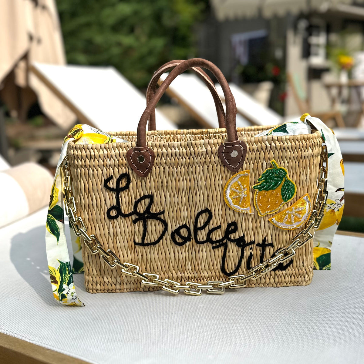Lilliana La Dolce Vita Leather Handle Reed Bag - Oriana Lamarca LLC