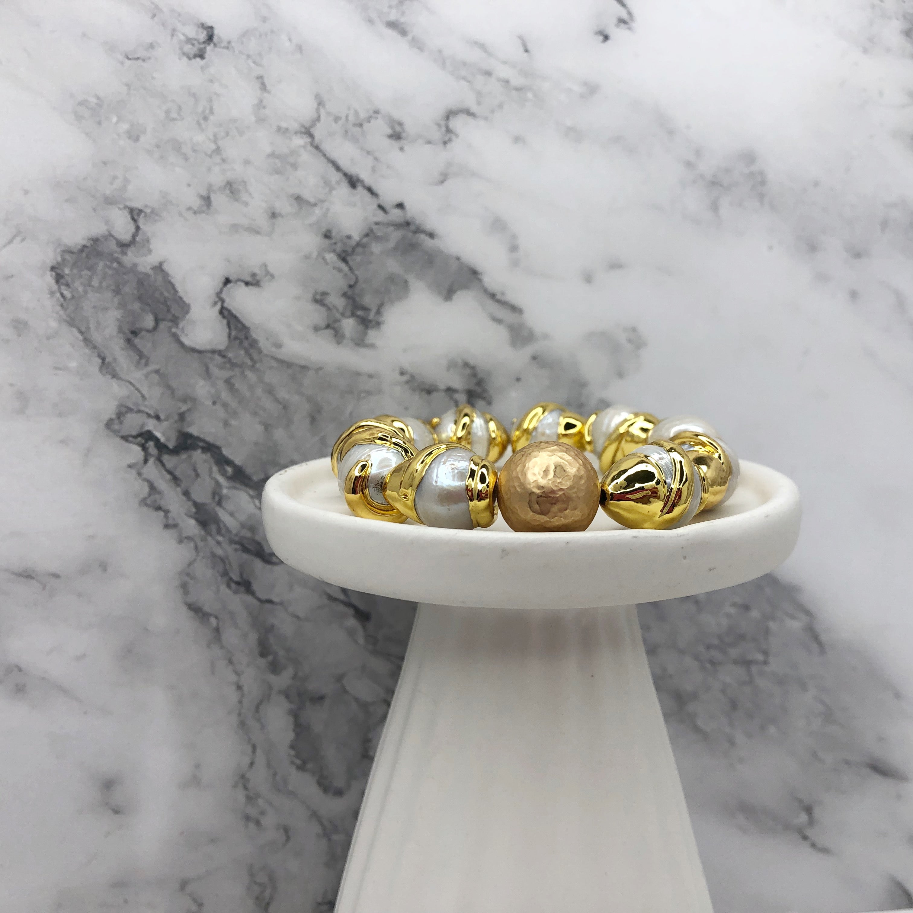 Pearl Bezel Bracelet - Oriana Lamarca LLC