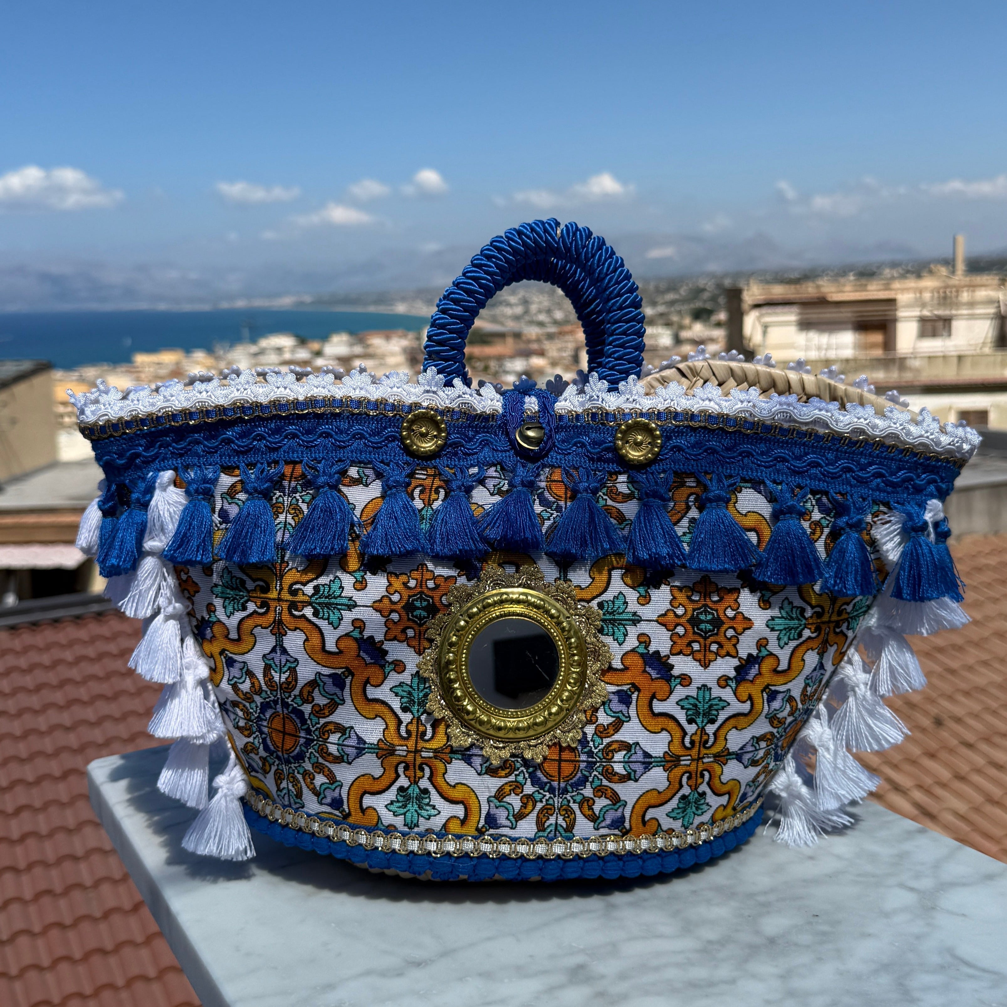 Regina Caltagirone Blue Sicilian Coffa