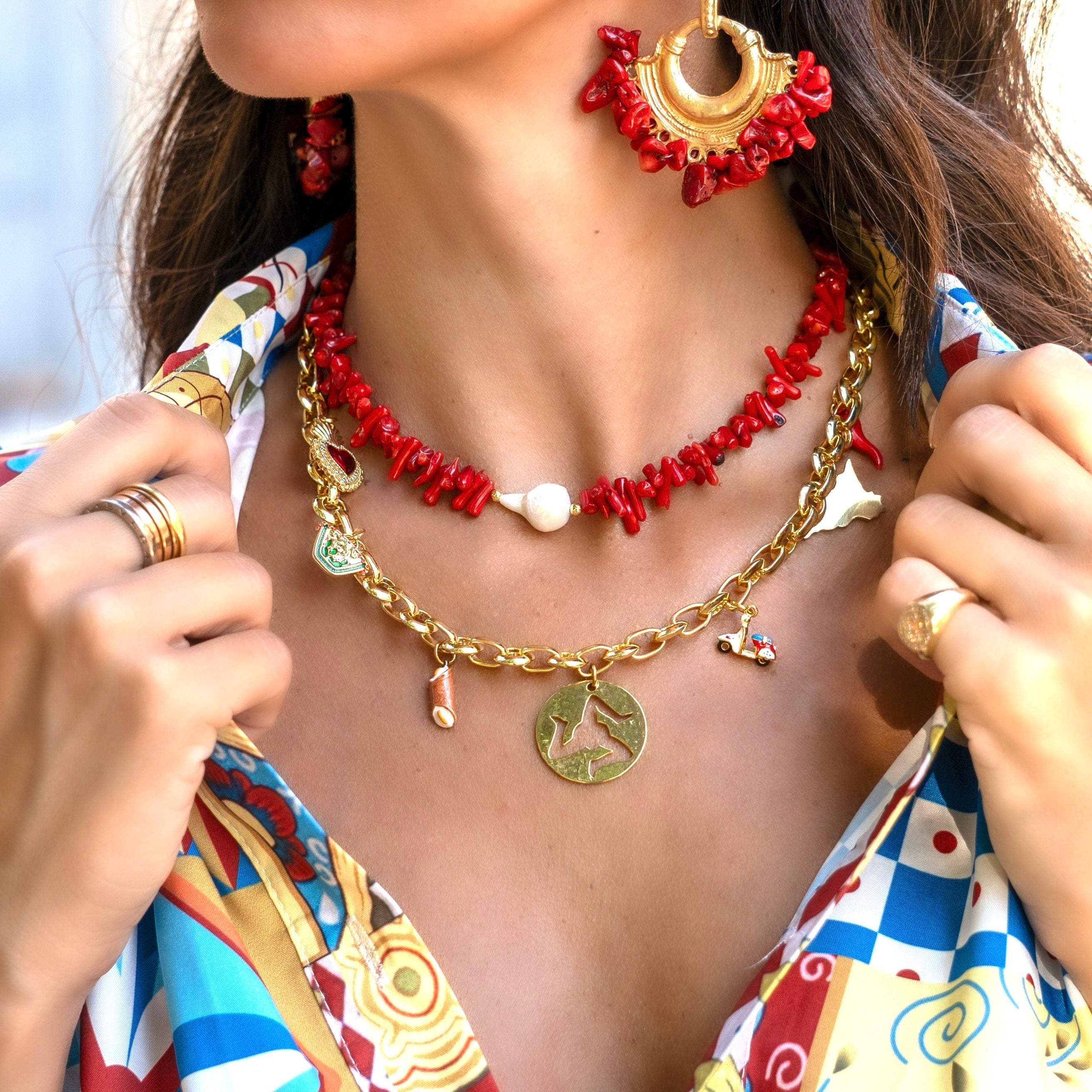 La Siciliana Curated Charm Necklace - Oriana Lamarca LLC