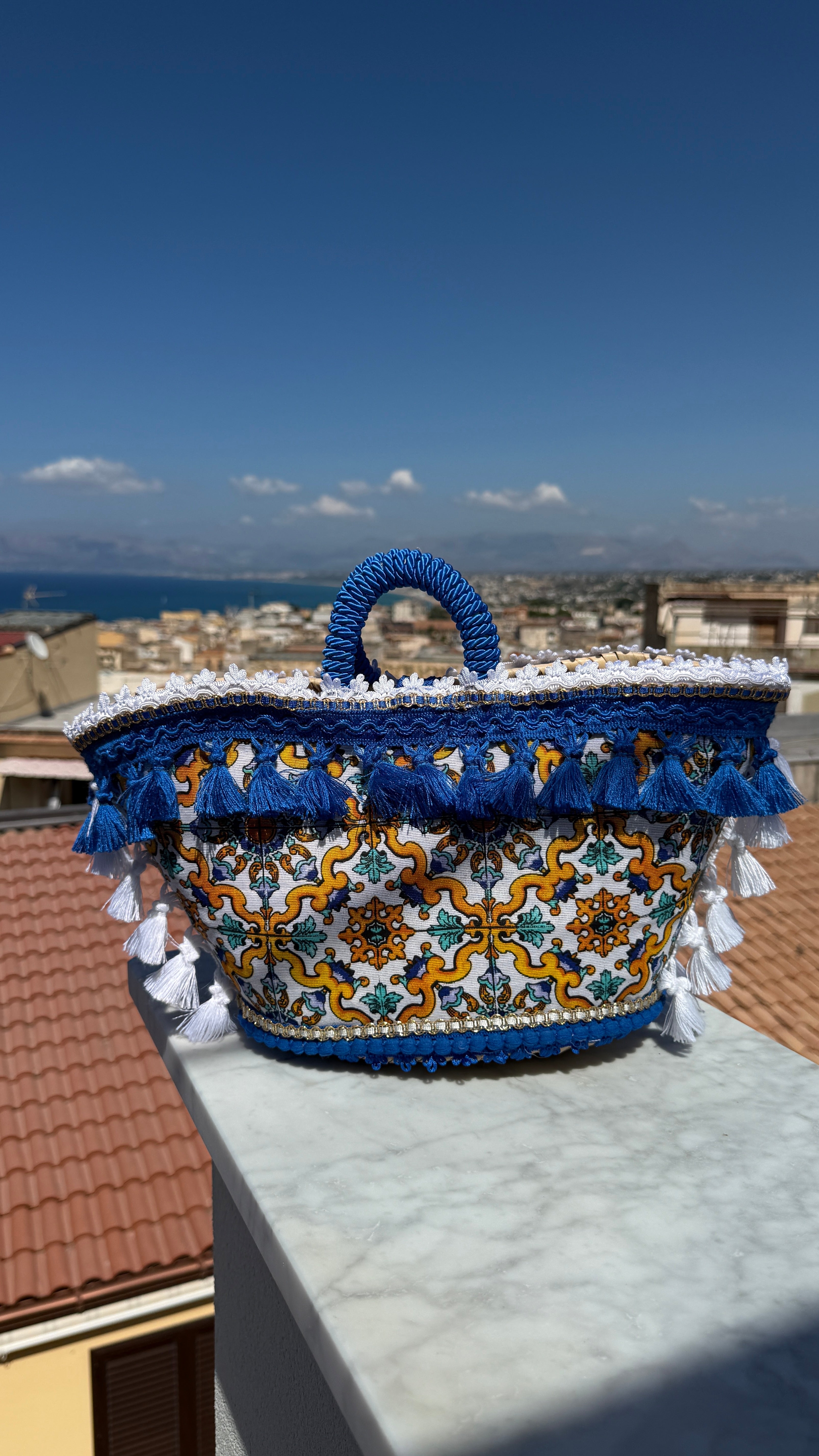 Regina Caltagirone Blue Sicilian Coffa