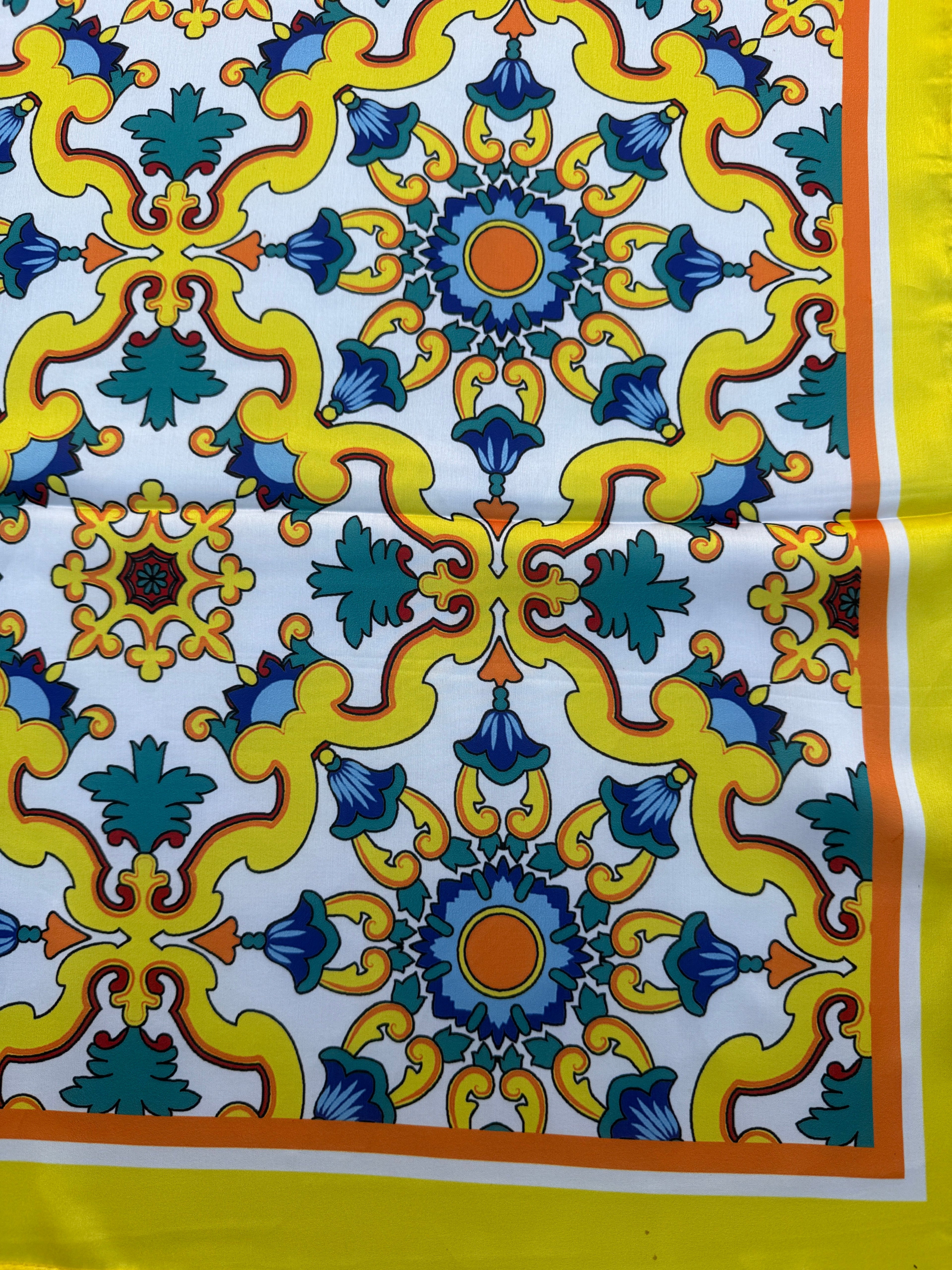 Sicilian Scroll Foulard - Dolce Vita Chic