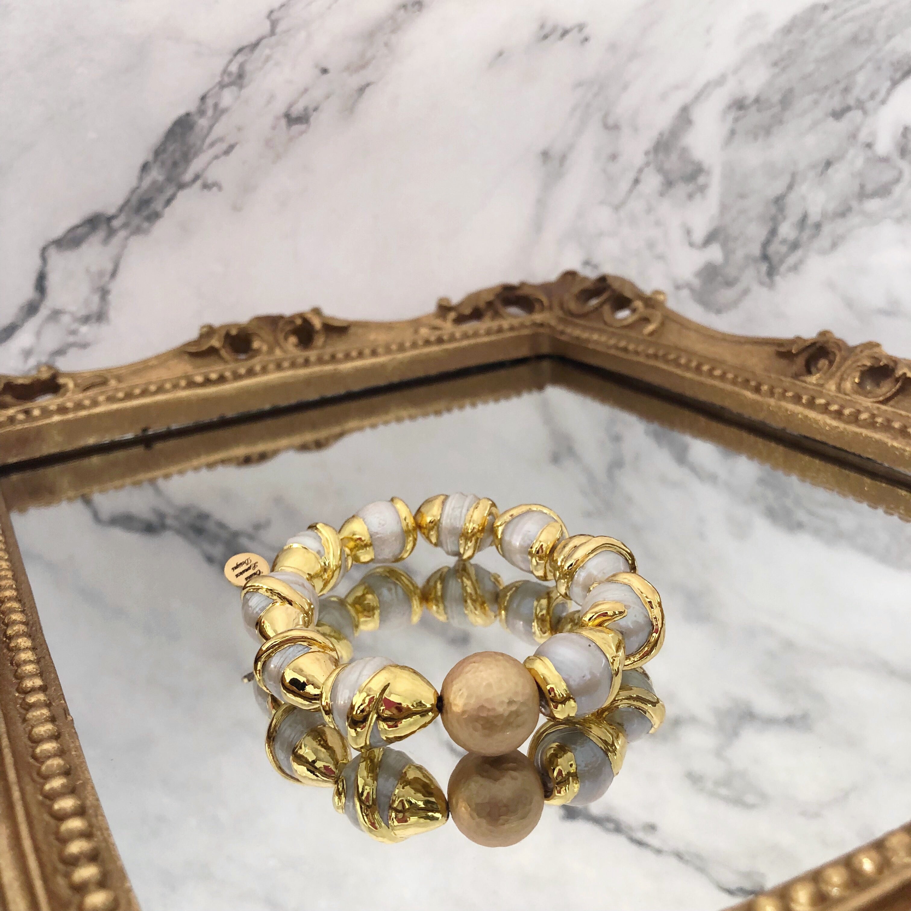 Pearl Bezel Bracelet - Oriana Lamarca LLC