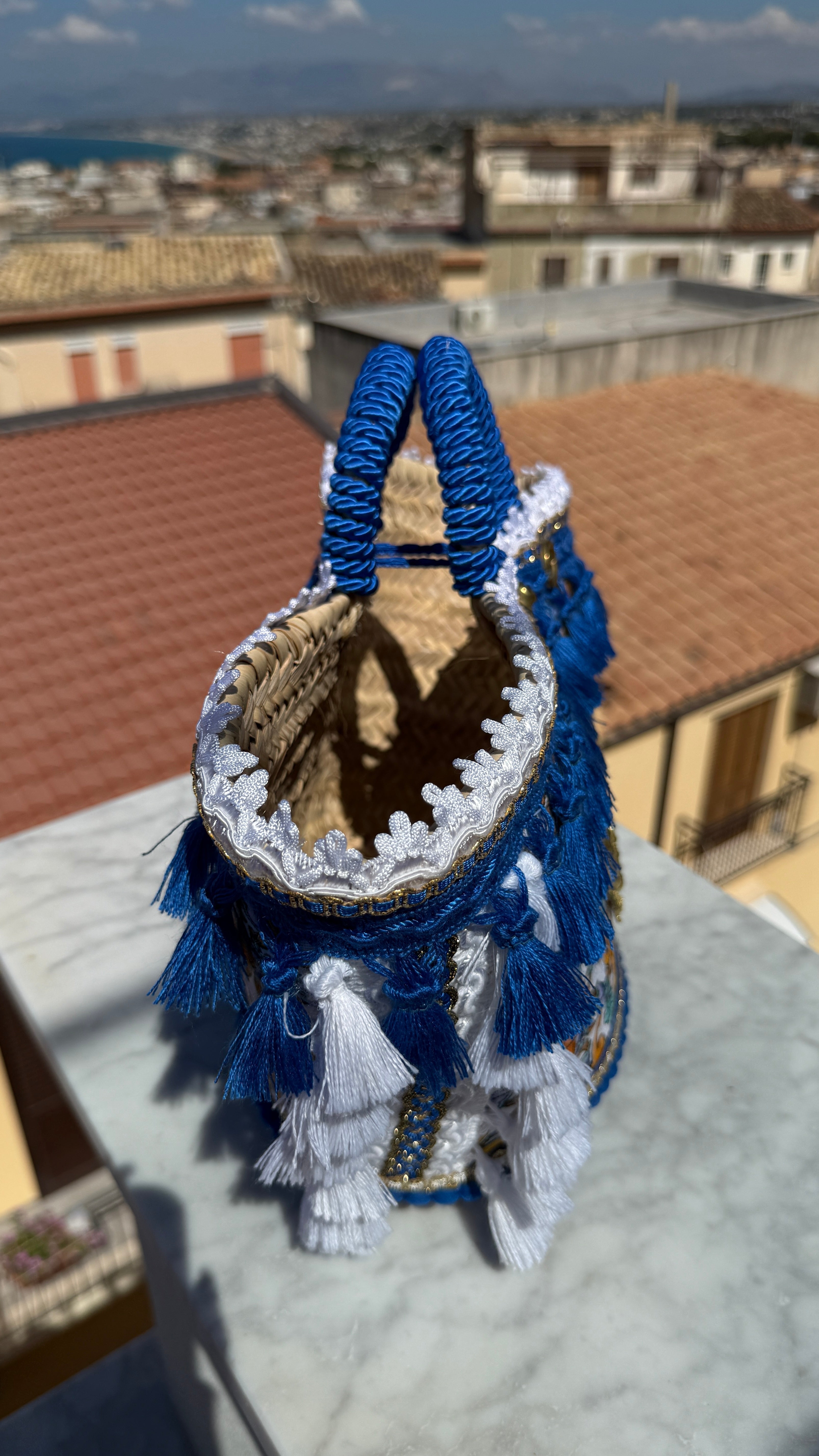 Regina Caltagirone Blue Sicilian Coffa