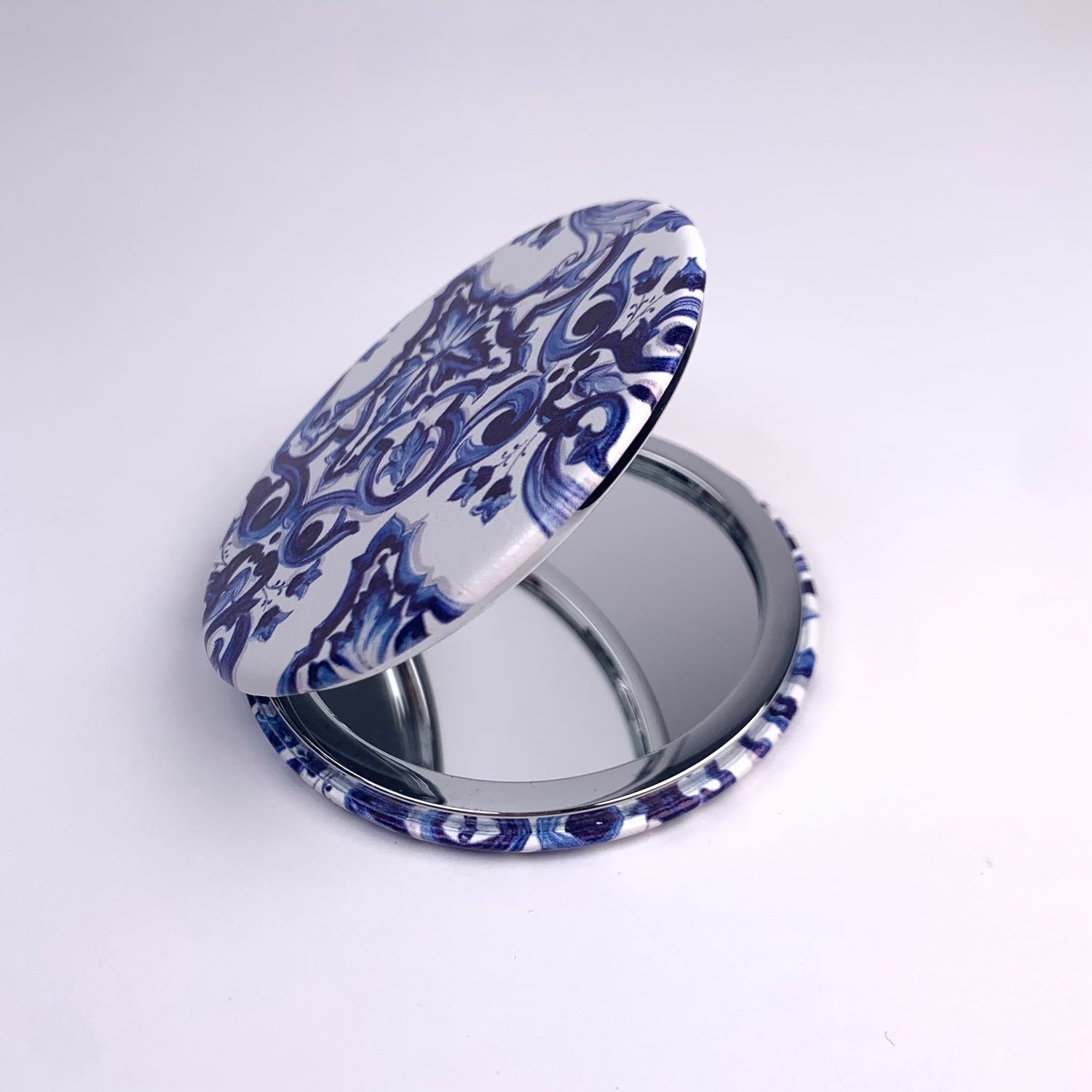 Blue Maiolica Compact Mirror