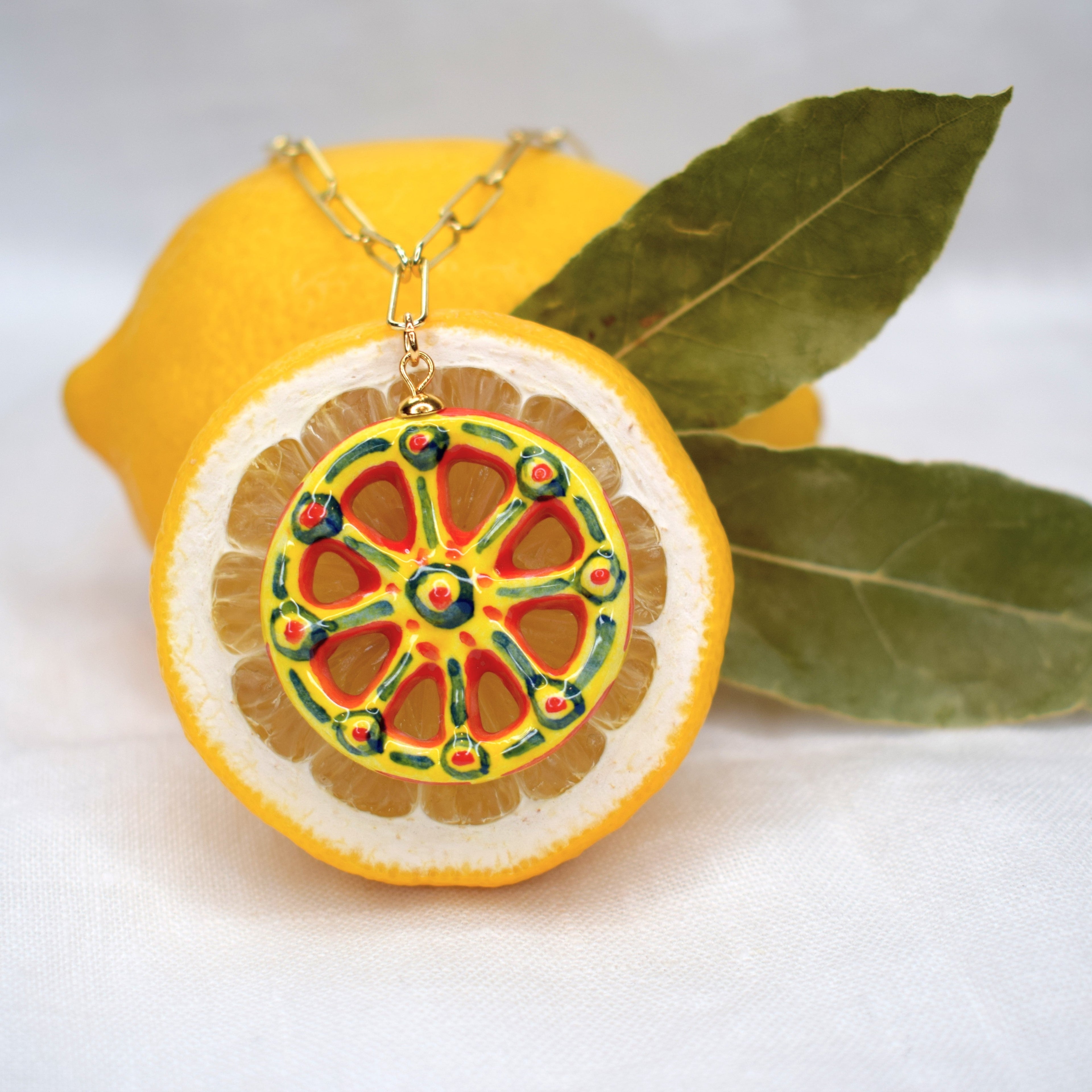 Sicilian Cart Wheel Necklace - Oriana Lamarca LLC