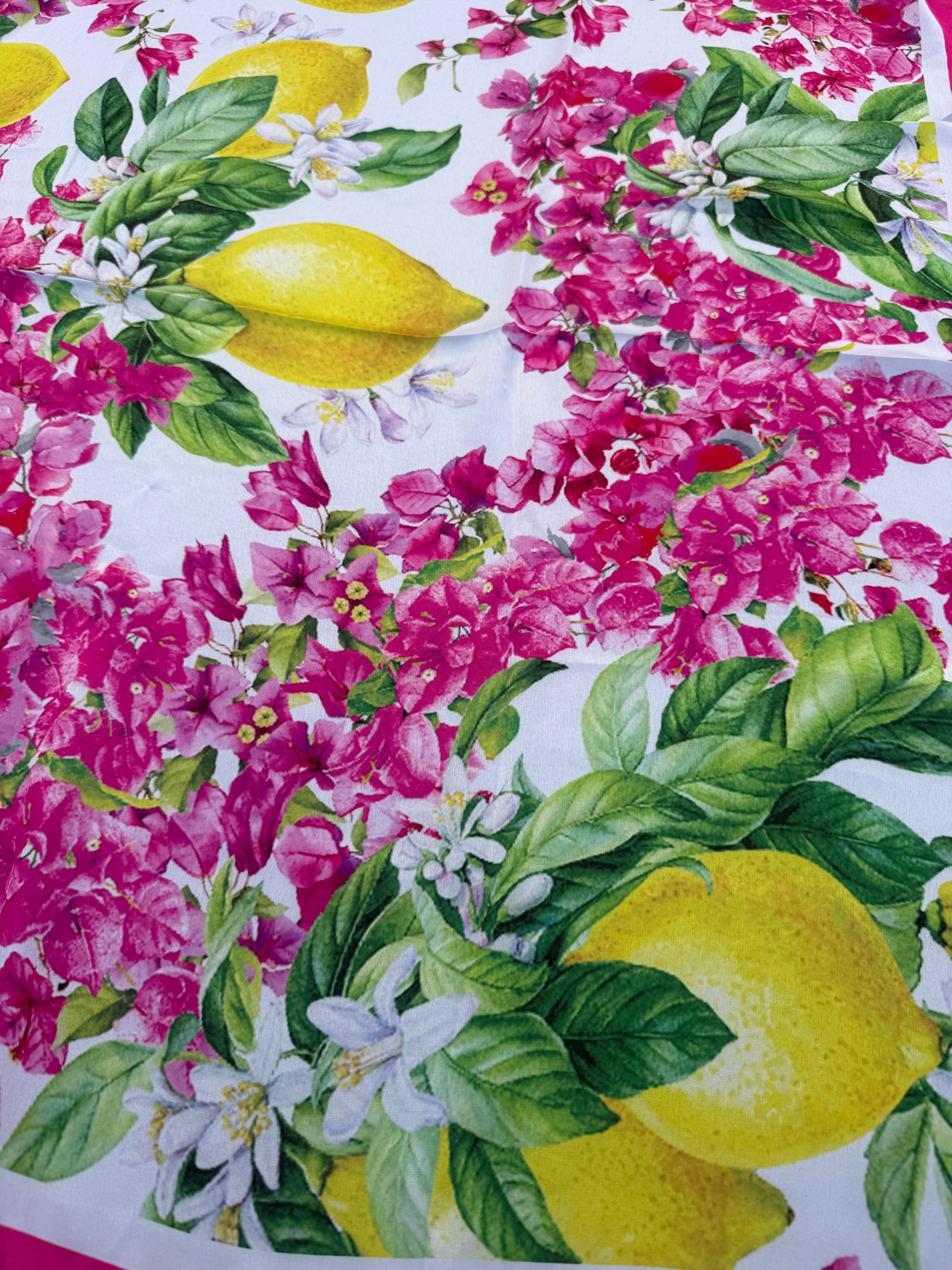 Pink Lemon Bloom Foulard - Dolce Vita Chic - Oriana Lamarca LLC