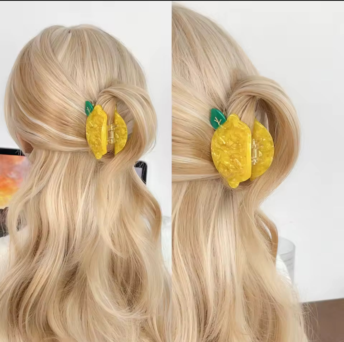 Lemon Acrylic Hair Clip