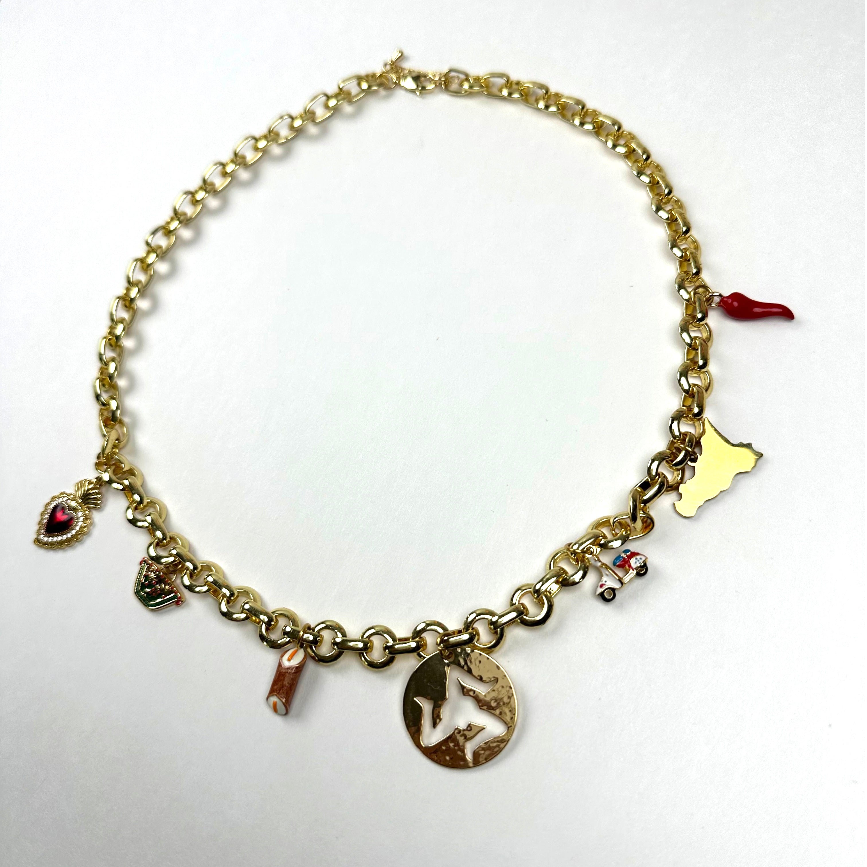 La Siciliana Curated Charm Necklace - Oriana Lamarca LLC