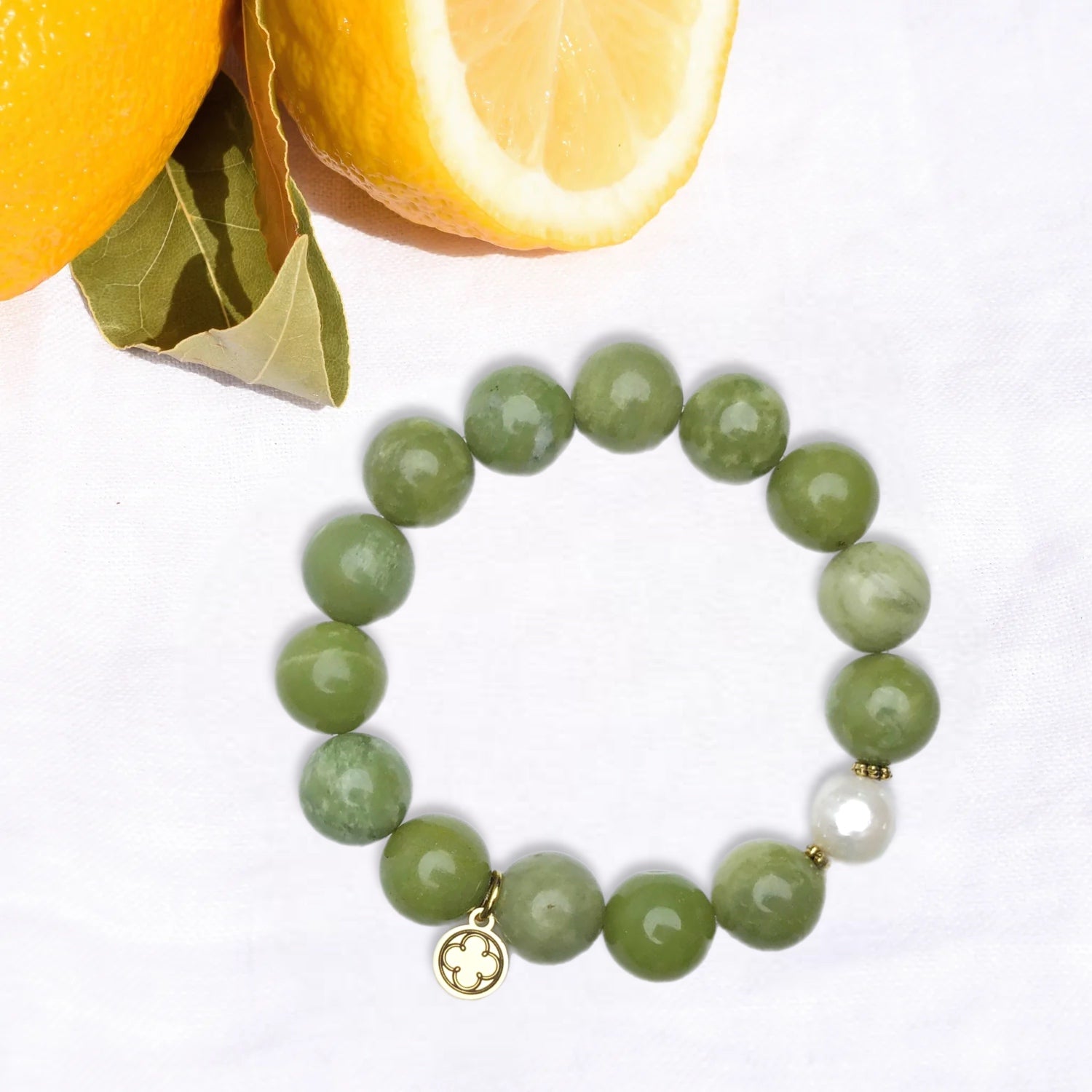 Green Garnet with Freshwater Pearl