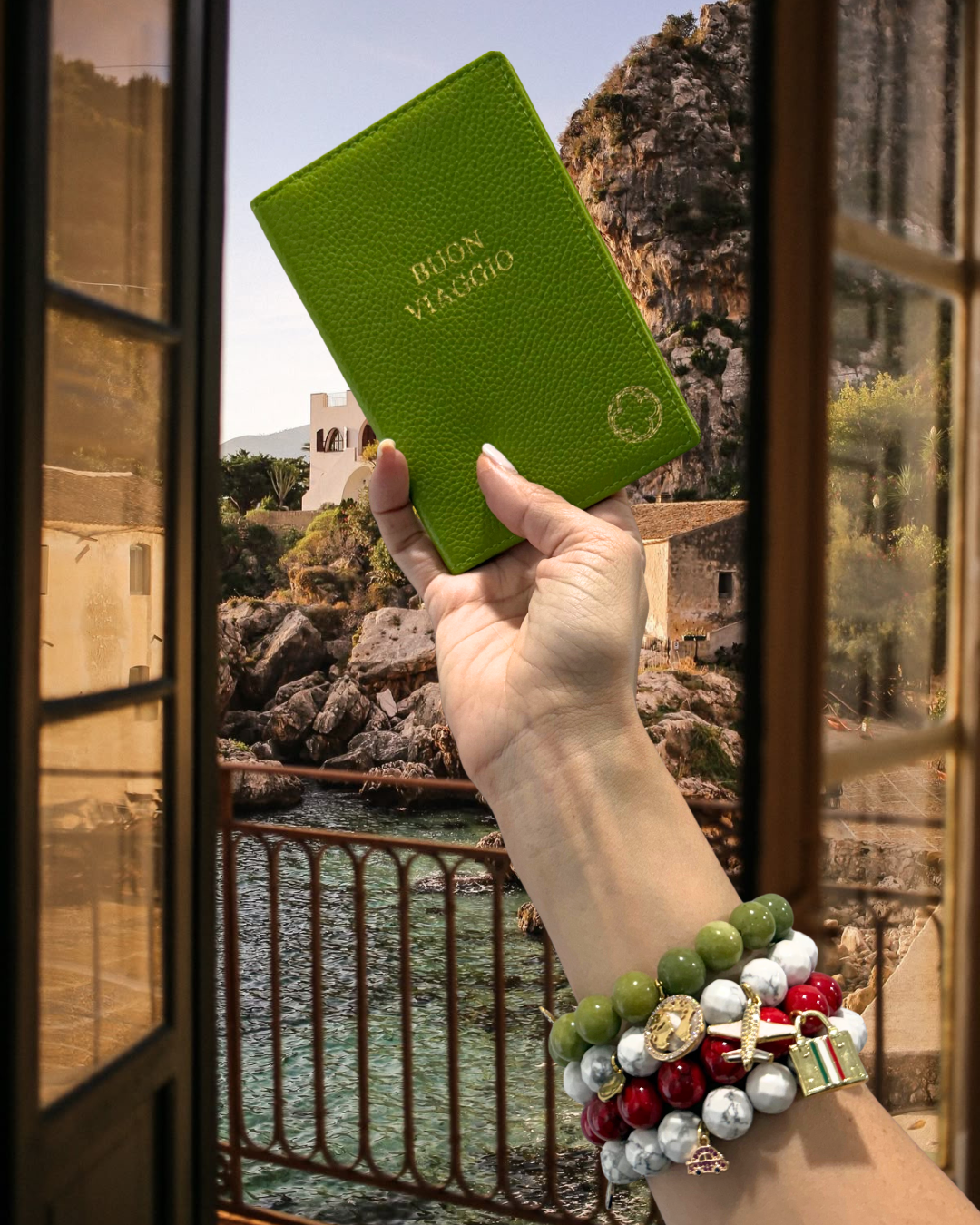 Green Leather Passport Cover