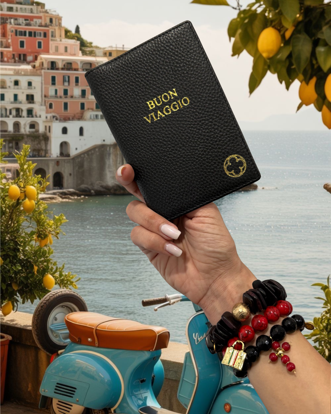 Black Leather Passport Cover