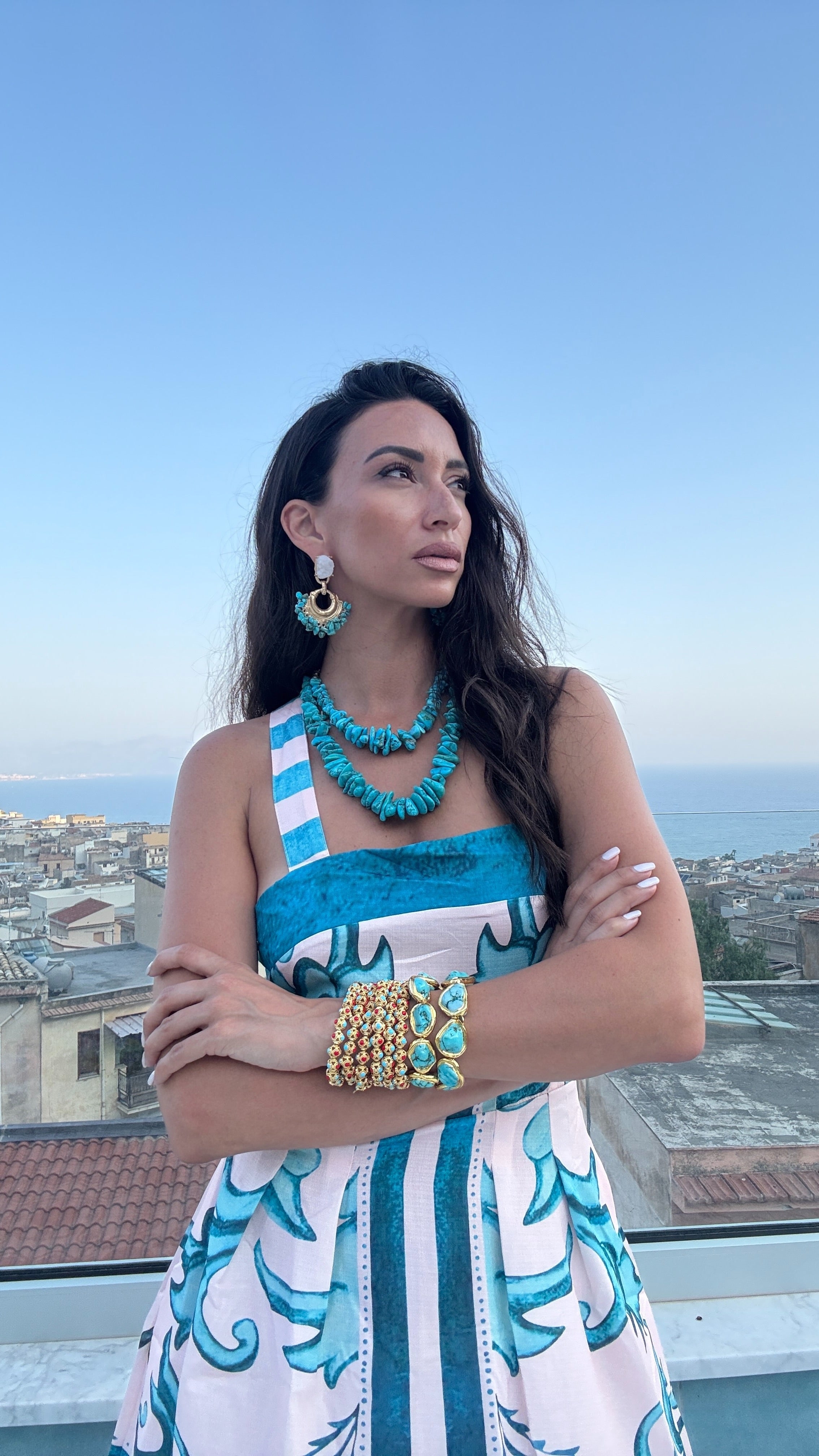 Isola Blu Turquoise Slices Necklace