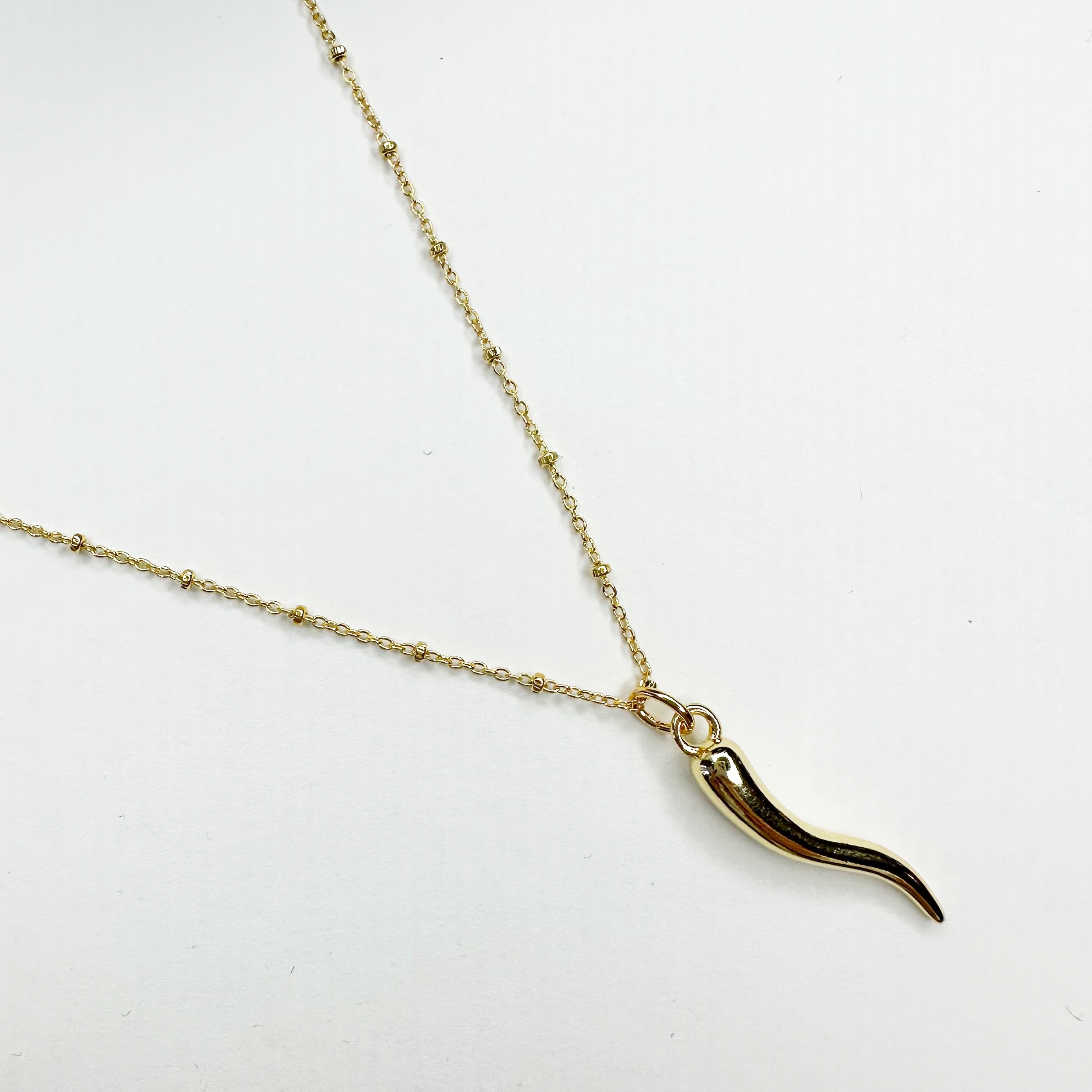 Gold Horn Cornicello Necklace