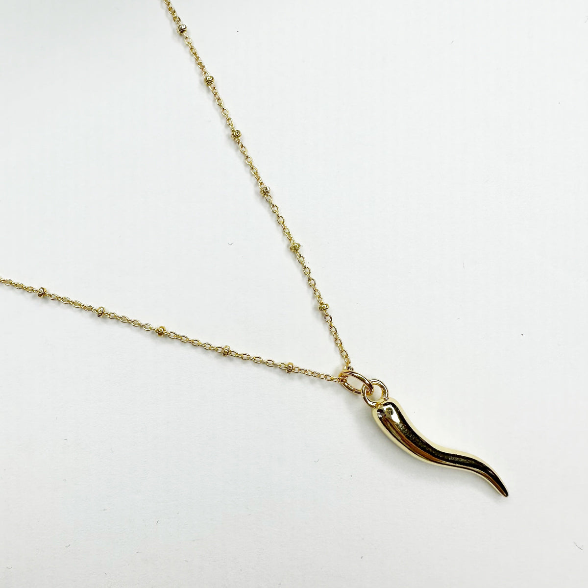 Gold Horn Cornicello Necklace