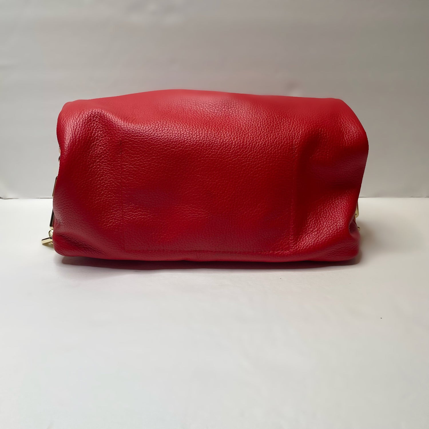 Gold Trinacria  Rosso Leather Handbag