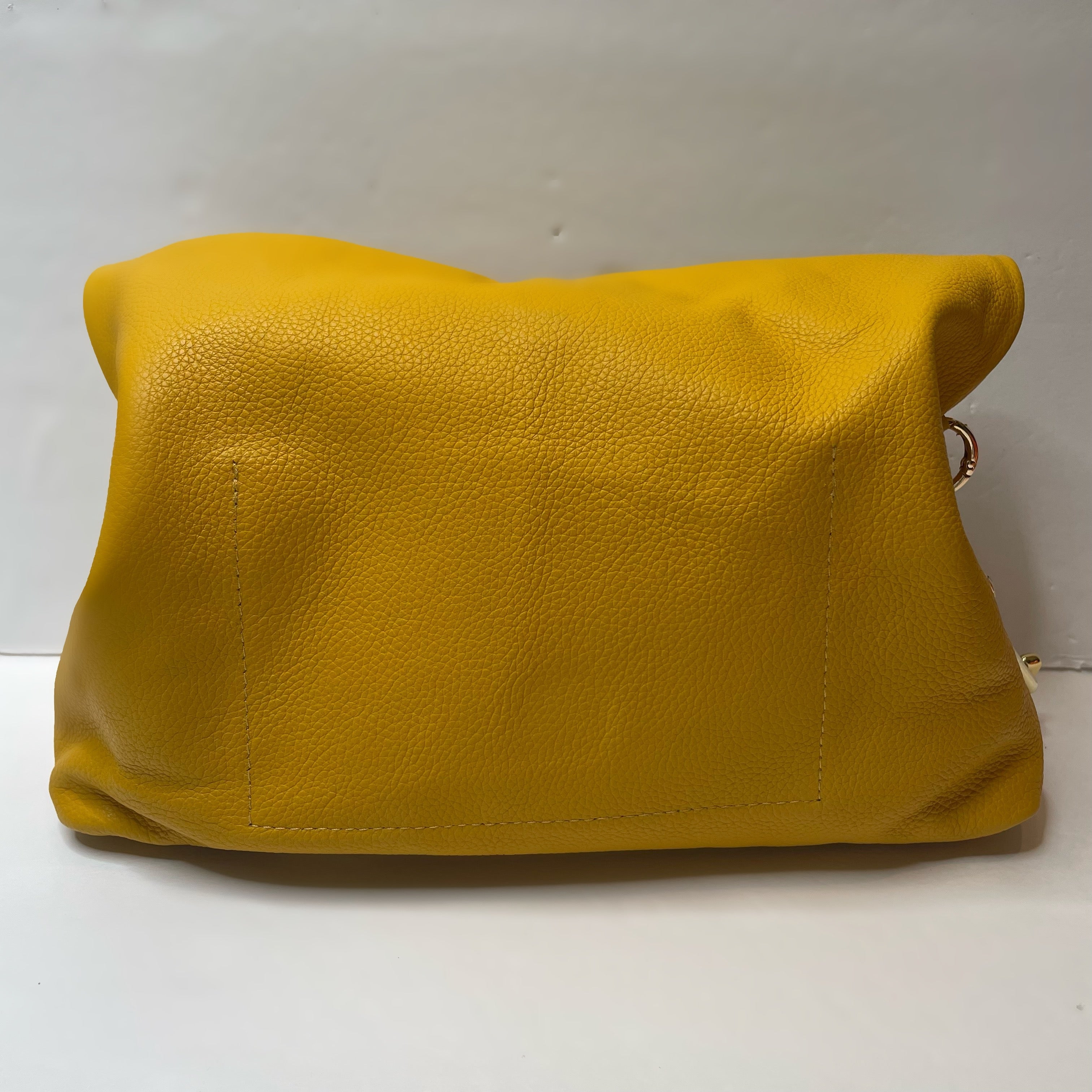 Gold Trinacria Giallo Leather Handbag
