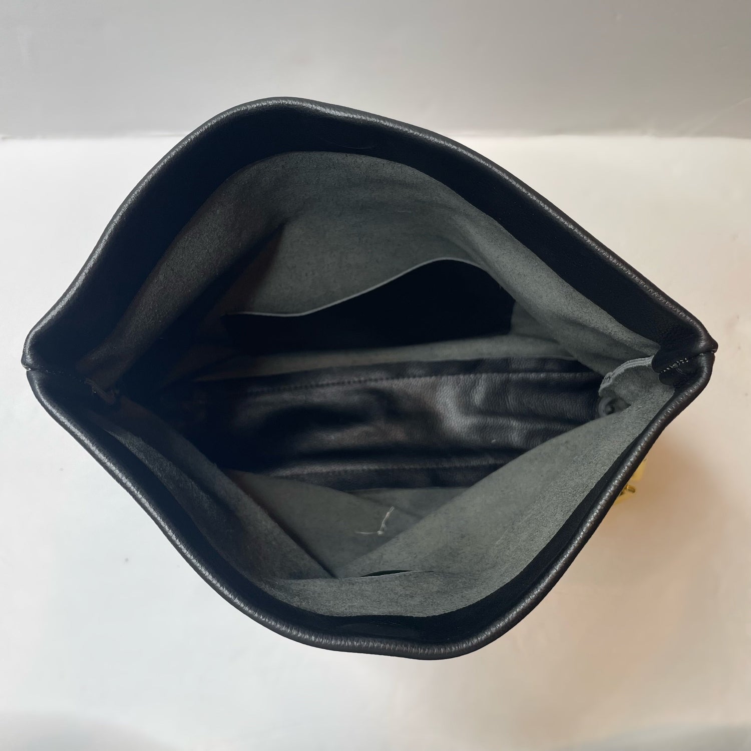 Gold Trinacria Nero Leather Handbag