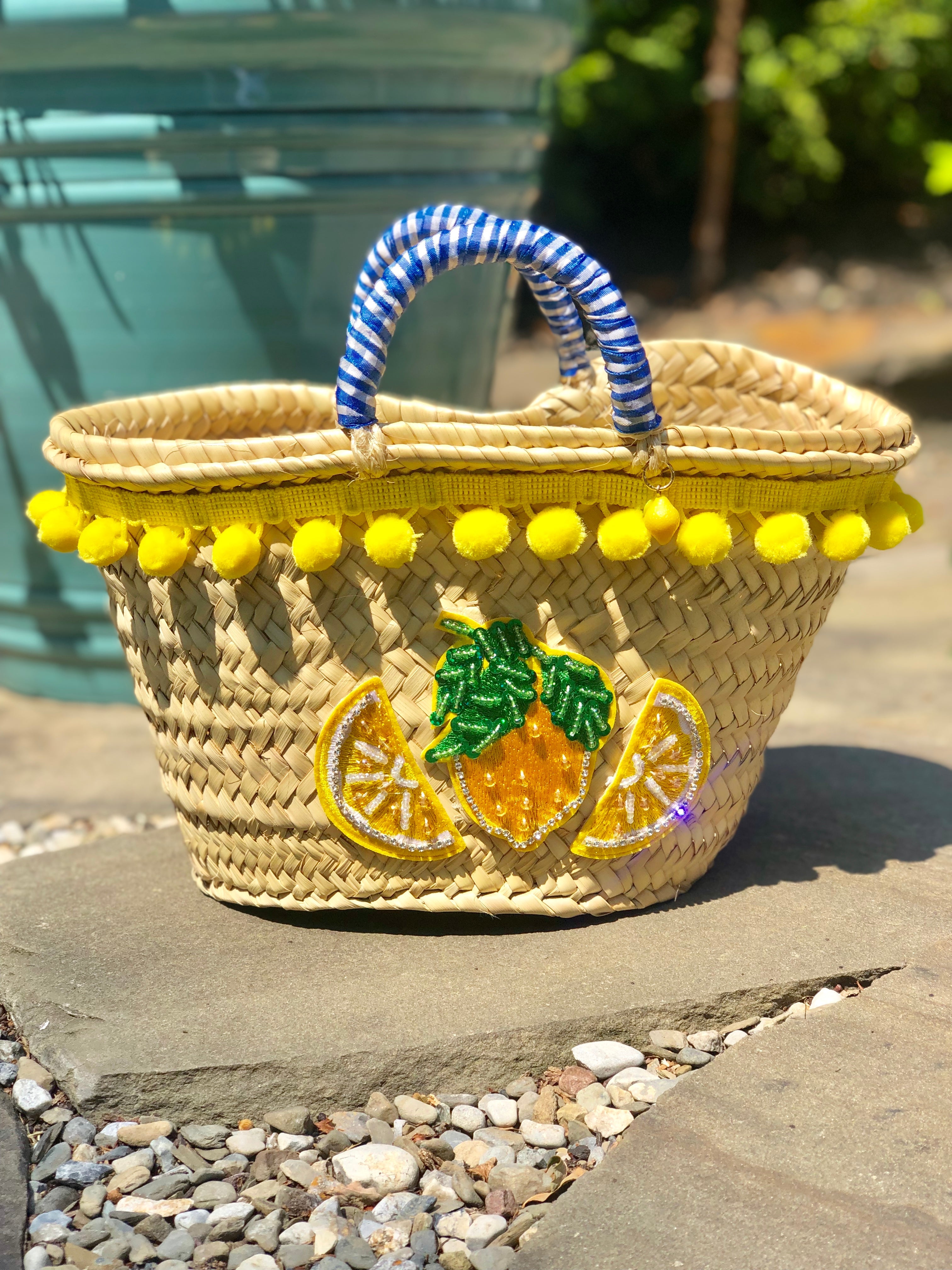 Sicilian Lemon “Coffa” Straw Bag - Oriana Lamarca LLC