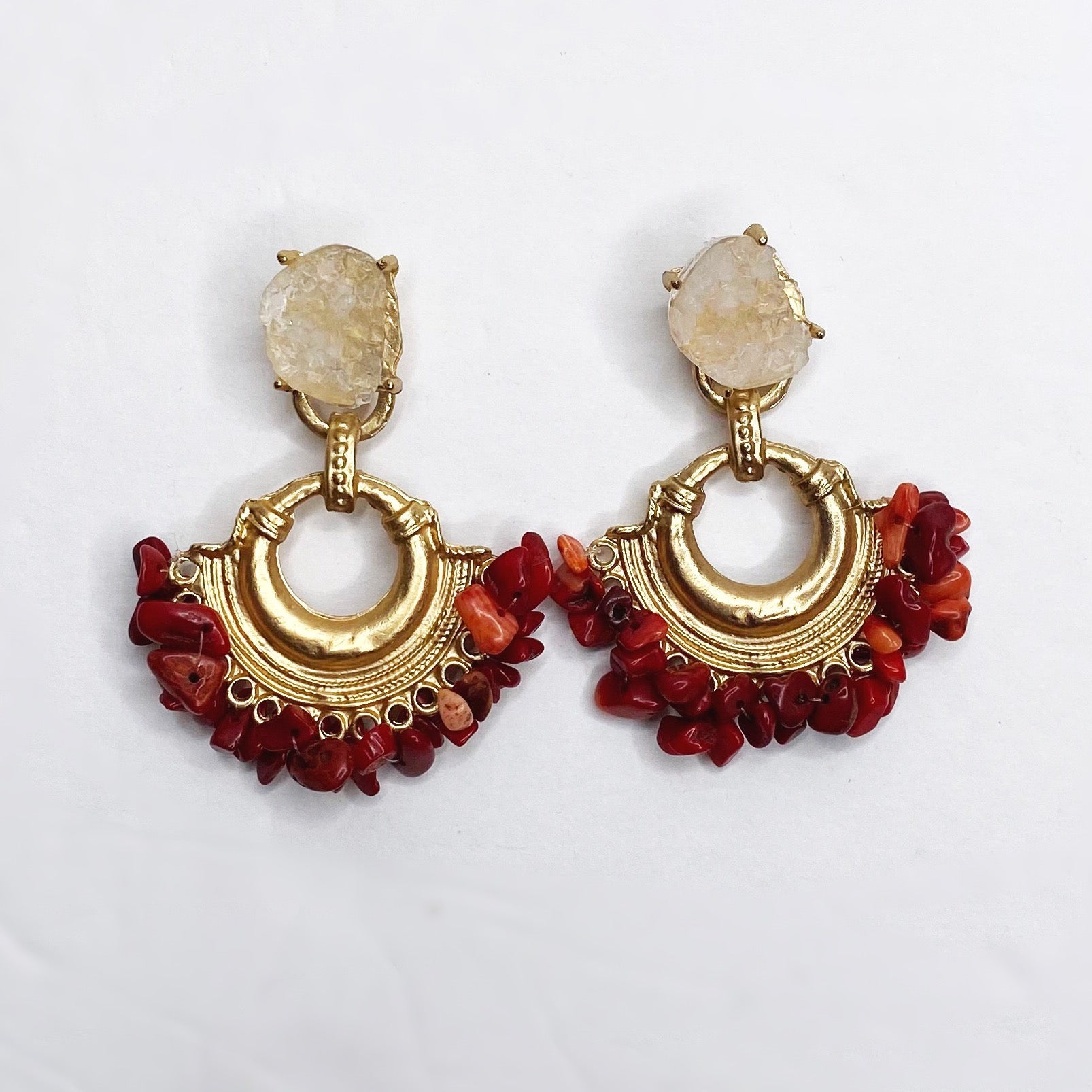 Aurora Red Coral Earring
