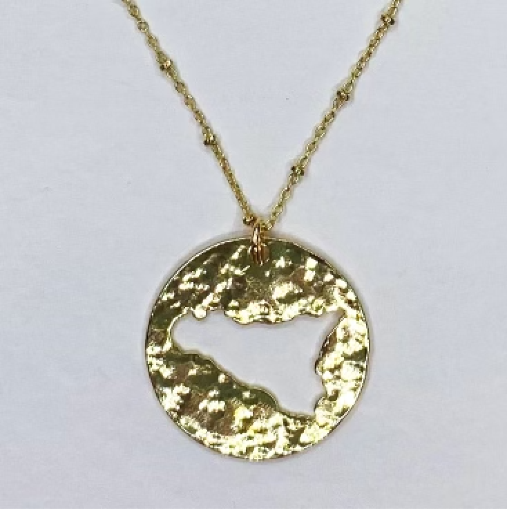 Sicily Island Small Round Cutout Necklace - Oriana Lamarca LLC