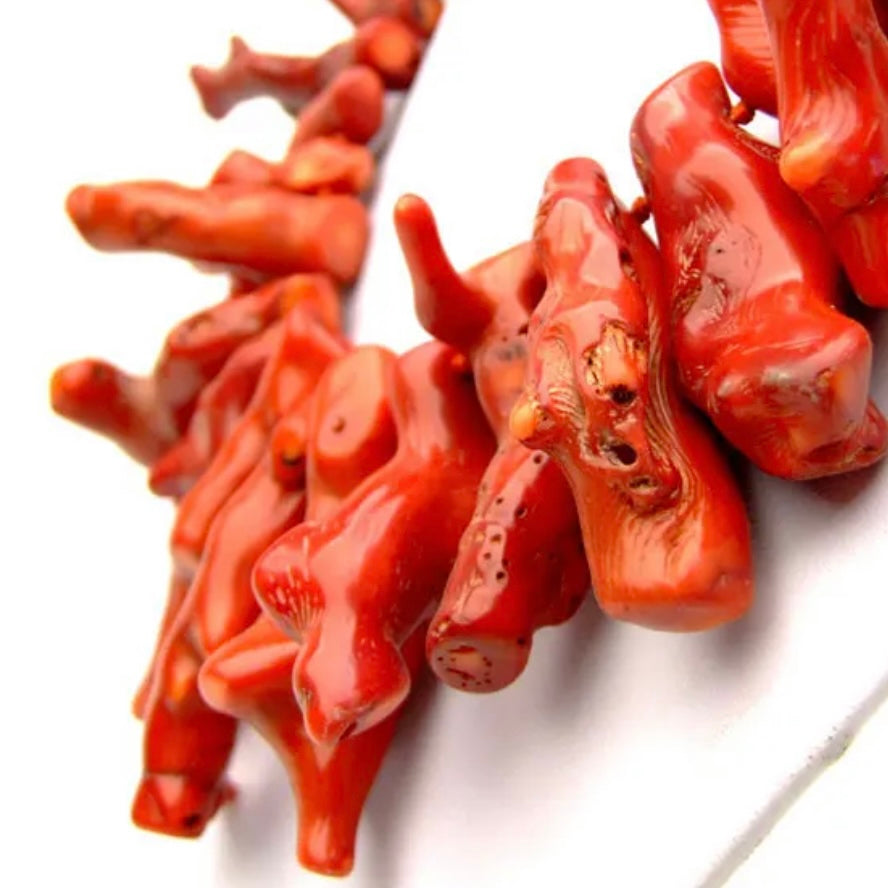Red Coral Branch Necklace